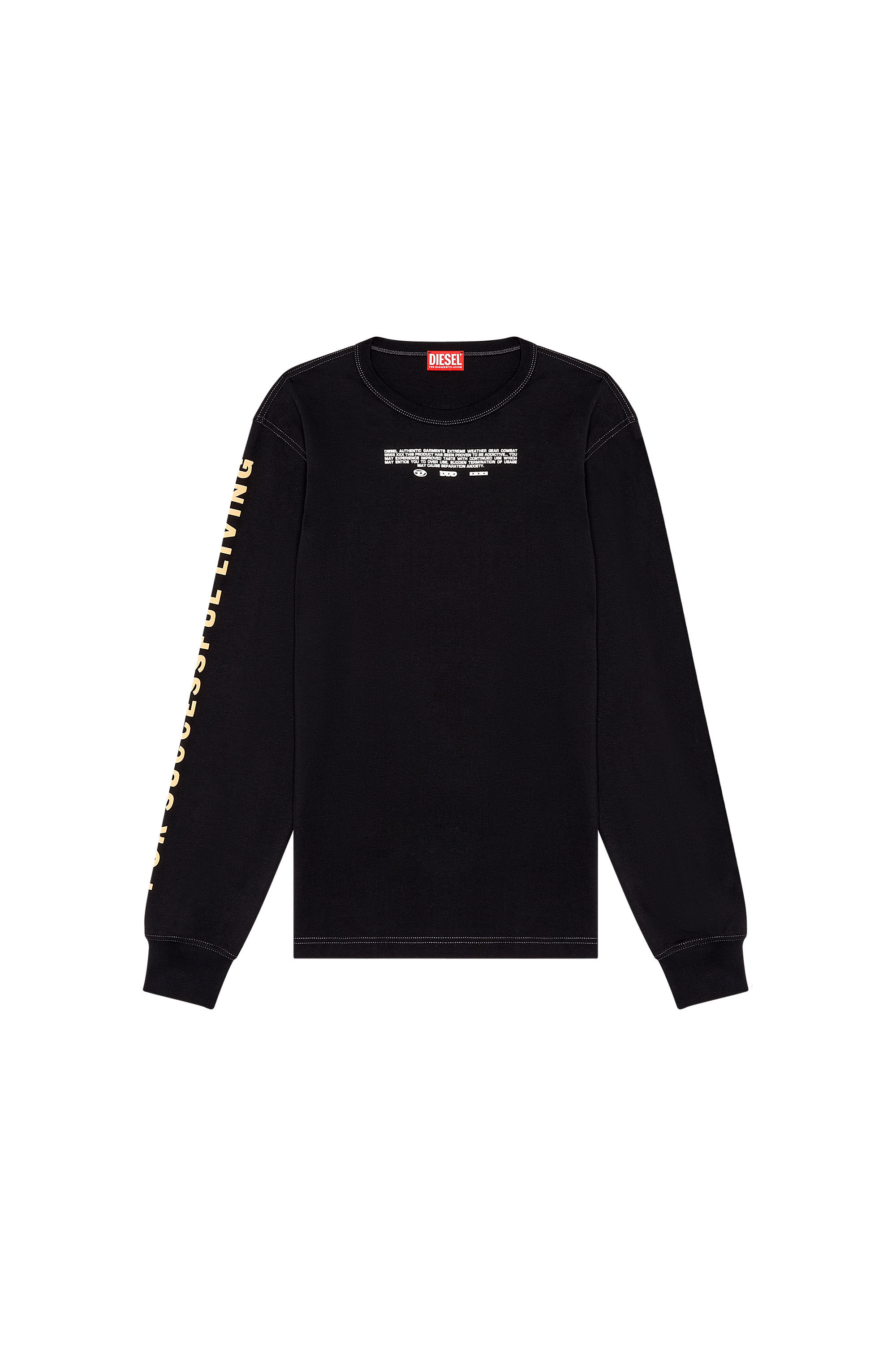 Diesel - T-JUST-LS-N5, Man Long-sleeve T-shirt with mixed logos in Black - Image 2