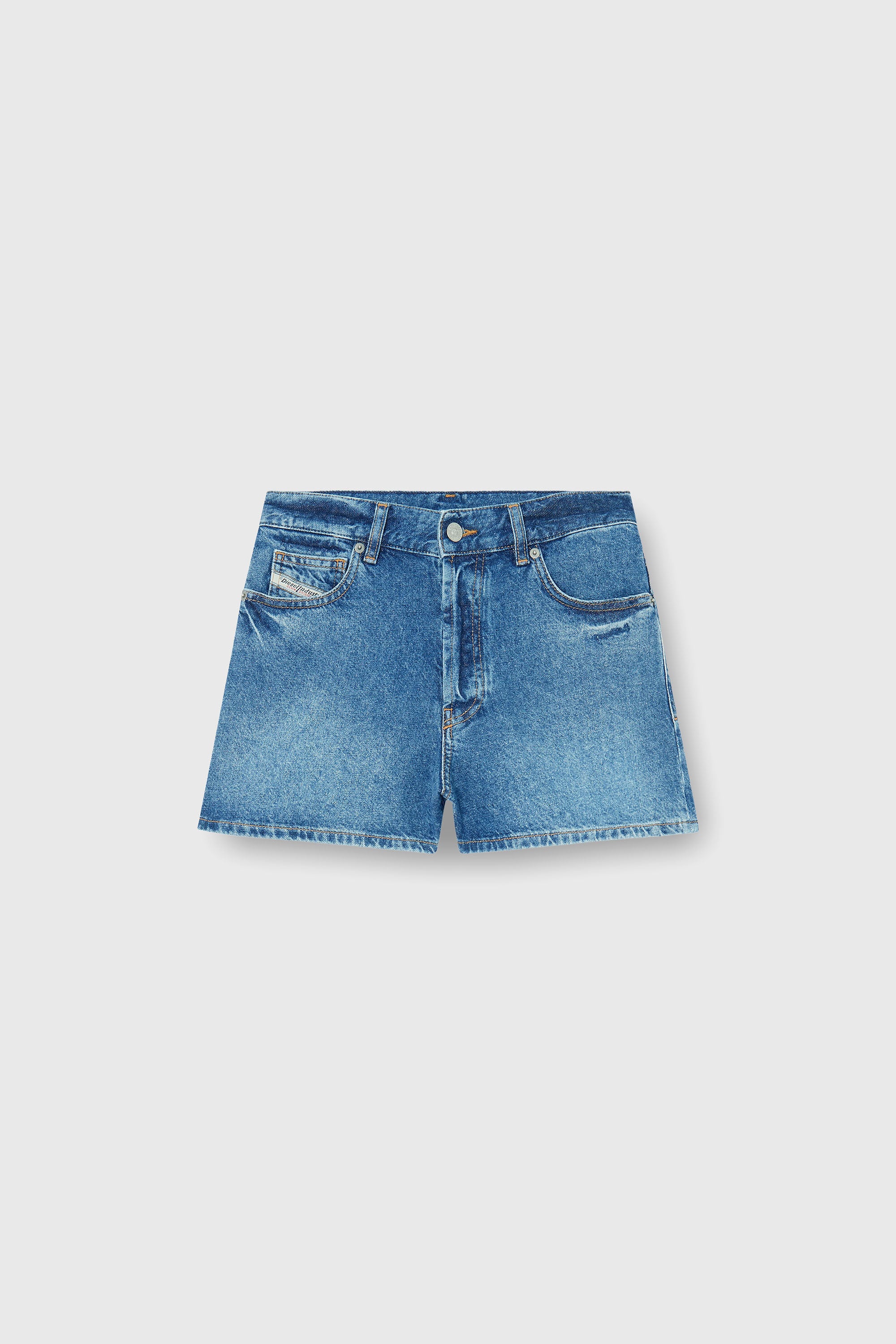Diesel - DE-HELIOS, Woman's Denim shorts in worn-in denim in Medium blue - 2