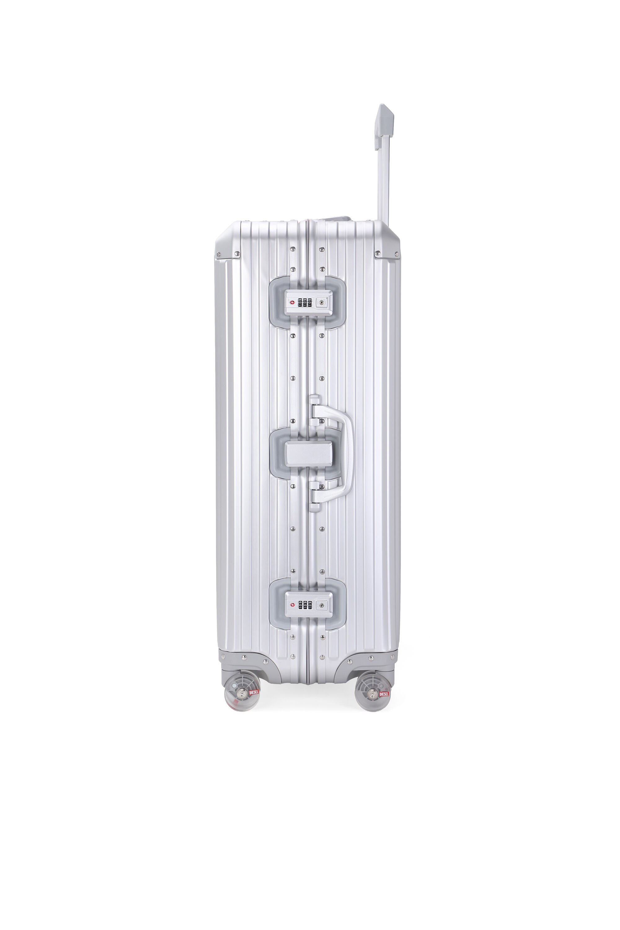 Diesel - DIESEL ALUMINUM TROLLEY- DSL002, Unisex's Aluminum suitcase size L in Silver - 4