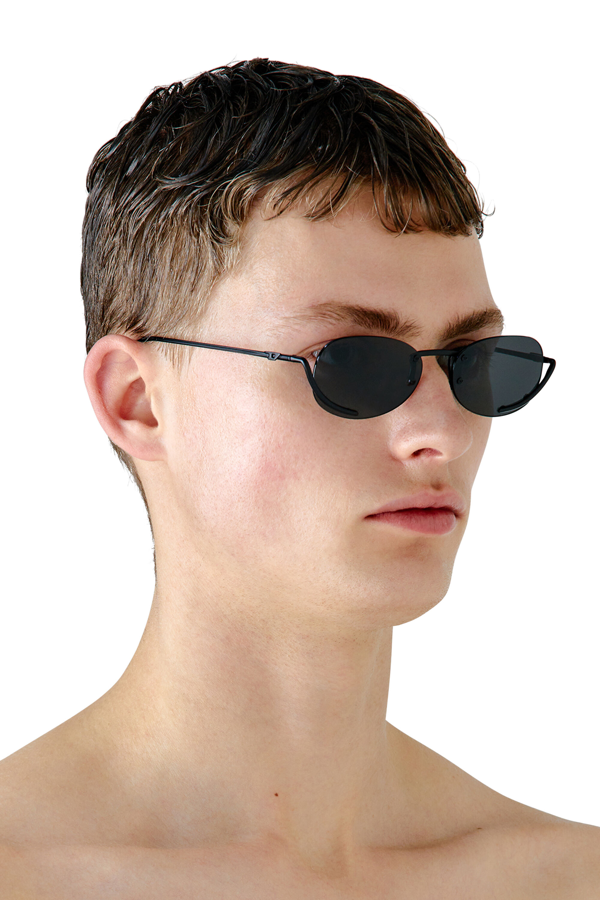 Diesel - 0DL1004, Unisex Oval sunglasses in Black - Image 4