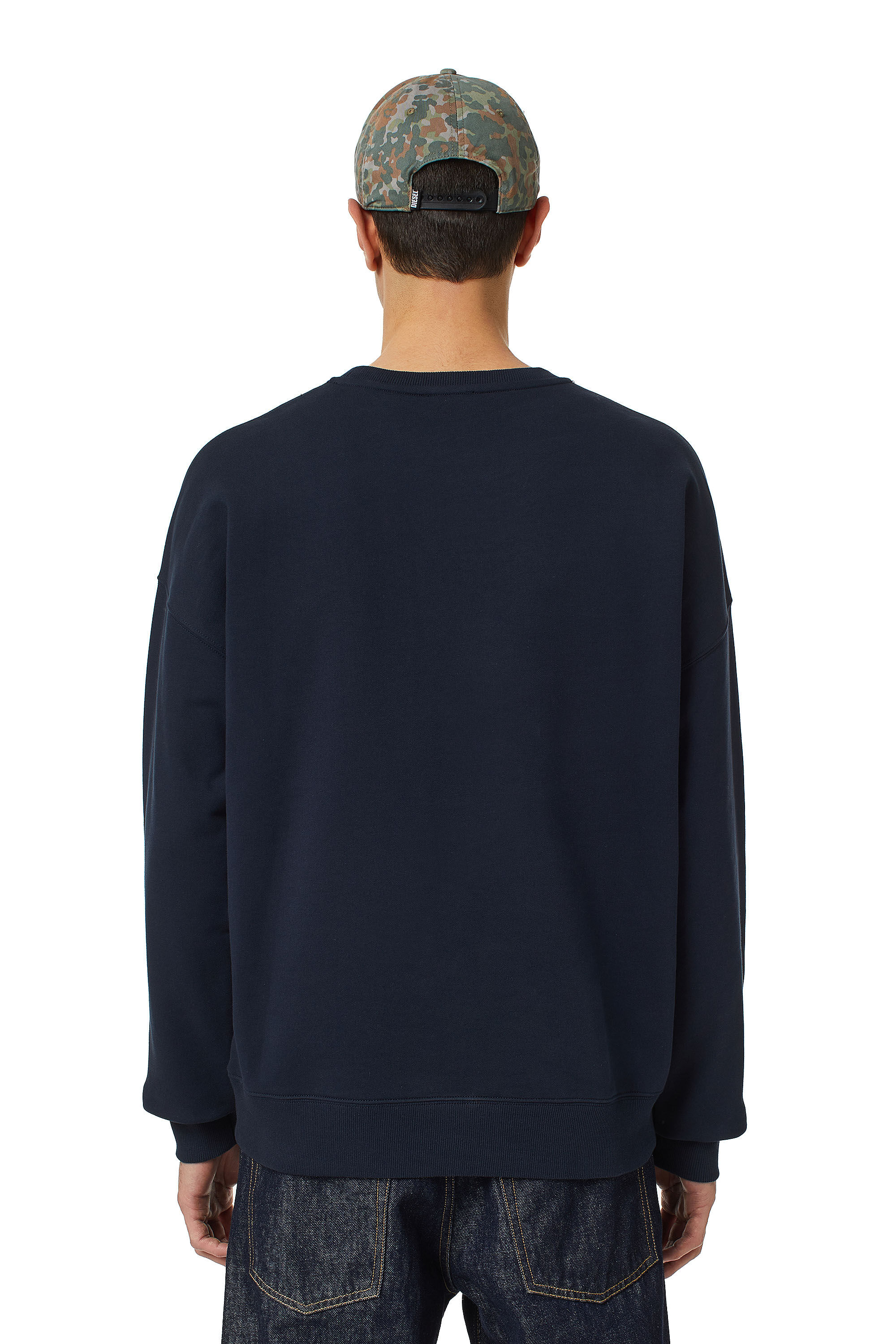 Diesel - S-ROB-DOVAL-PJ, Man Sweatshirt with logo patch in Blue - Image 4
