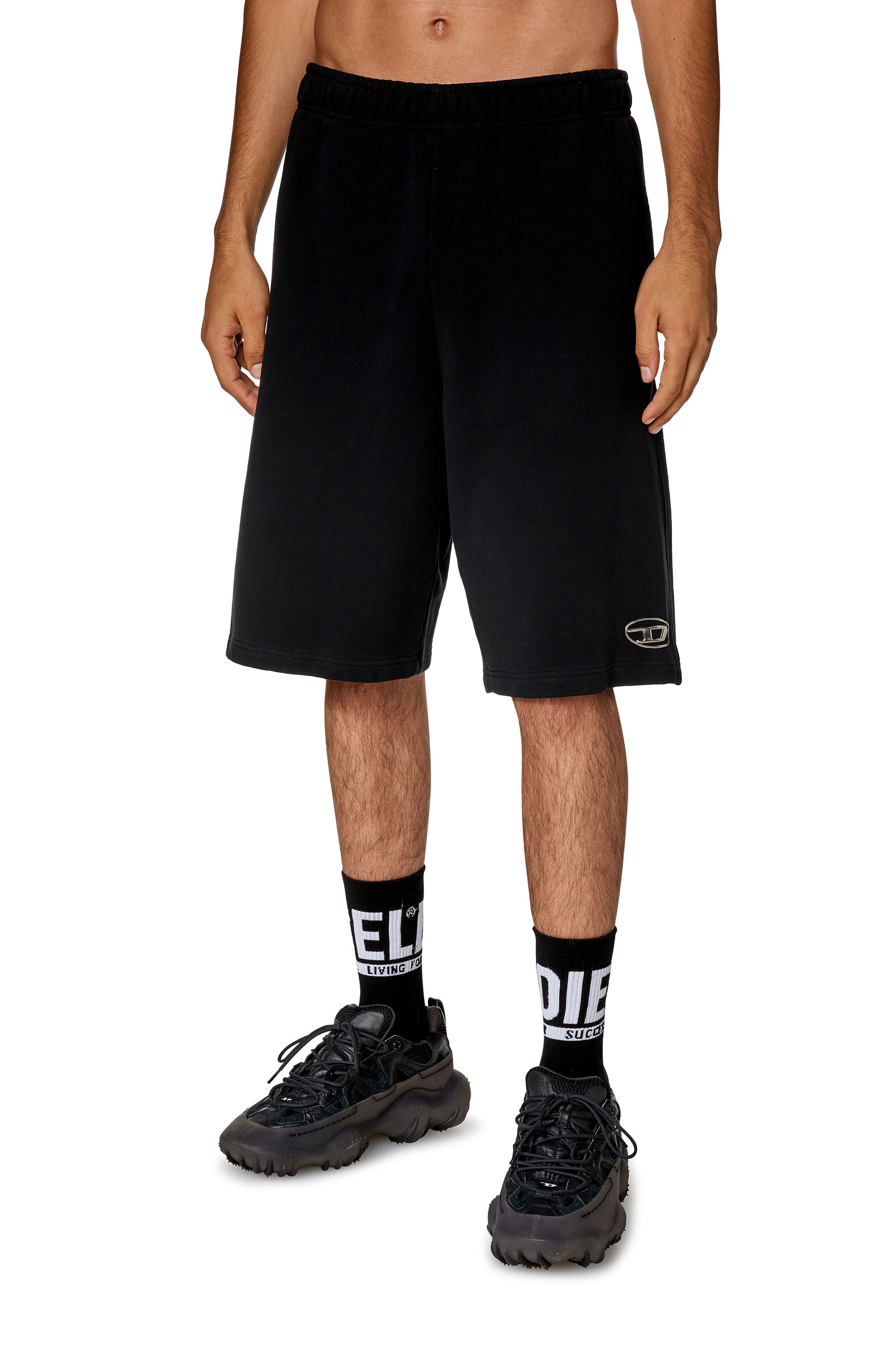 Diesel - P-MARSHY-OD, Man Sweat shorts with injection molded logo in Black - Image 3