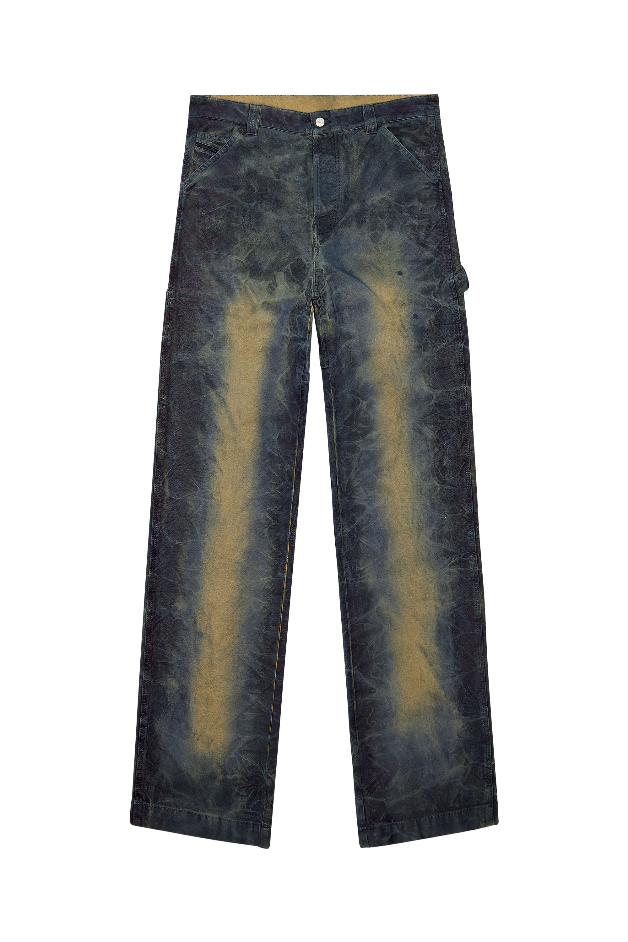 Diesel - P-LIVERY, Man Utility pants in treated canvas in Blue - Image 2