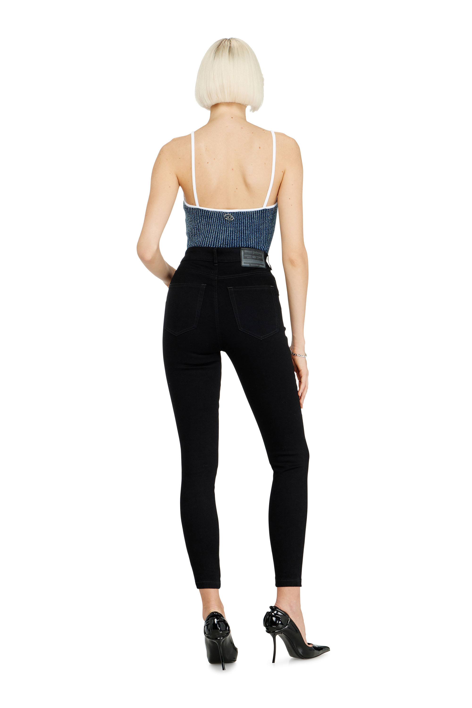 Diesel - Woman's Skinny Jeans 1984 Slandy-High 069EF, Black/Dark grey - 3