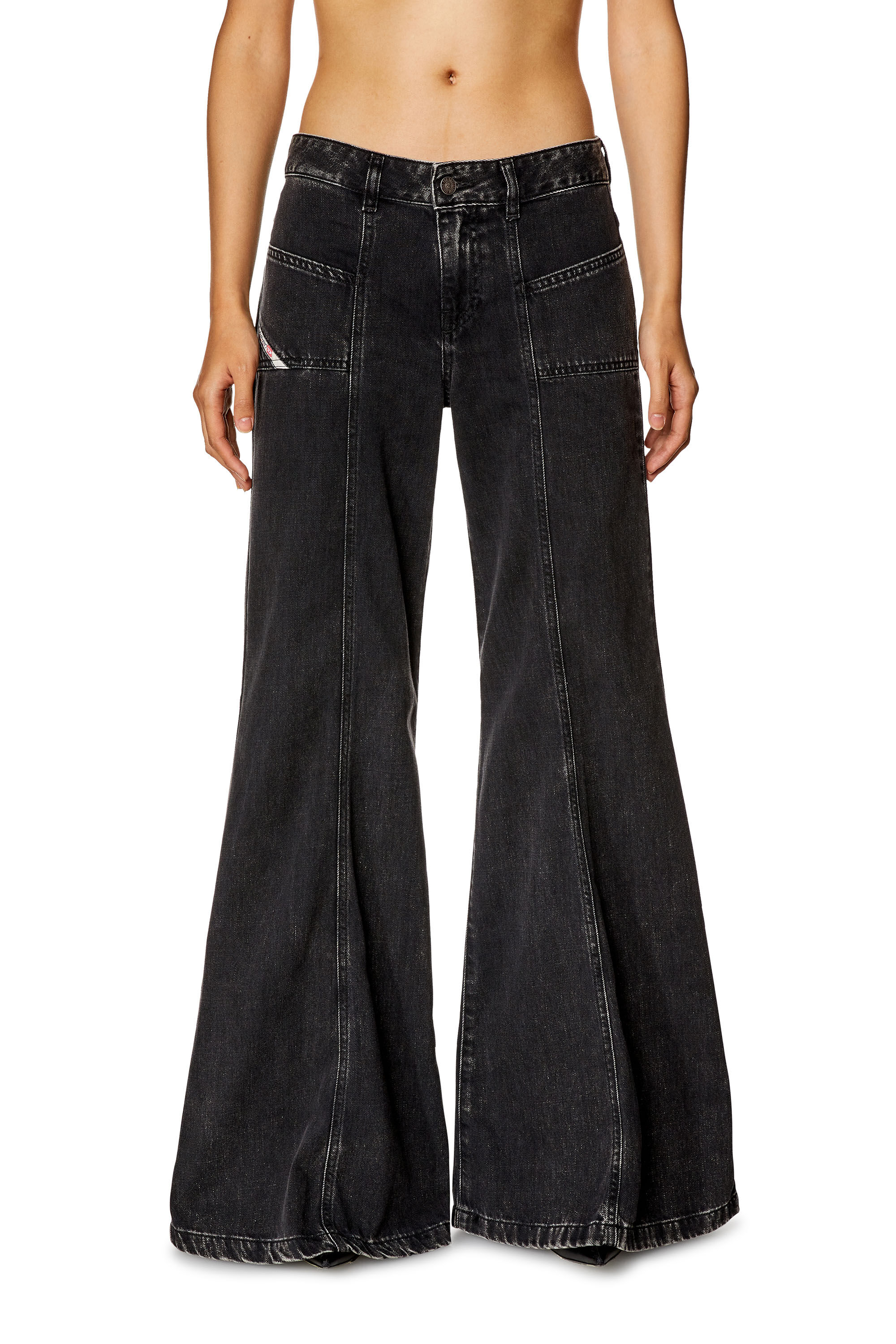 Diesel - Woman Bootcut and Flare Jeans D-Akii 068HN, Black/Dark grey - Image 3