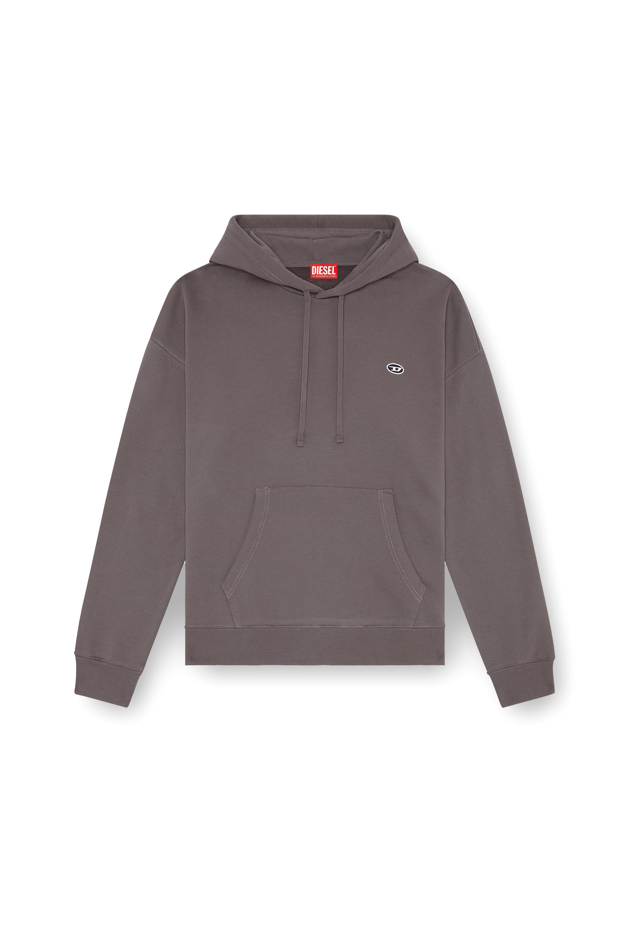 Diesel - S-ROB-HOOD-DOVAL-PJ, Man Hoodie with oval D patch in Grey - Image 2
