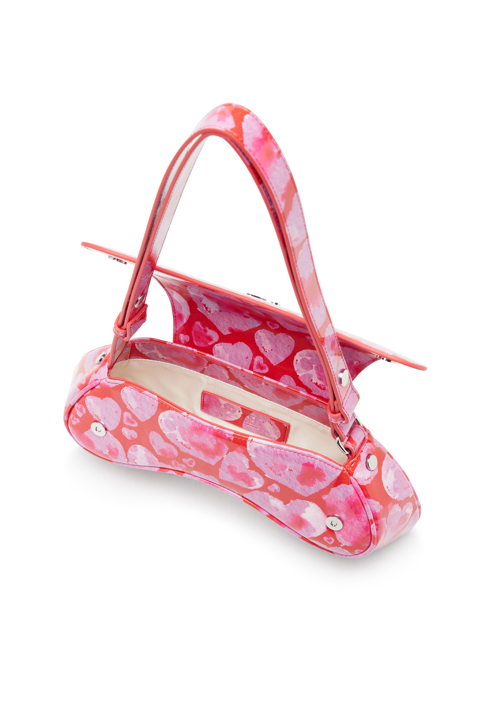 Diesel - ST VALENTINE-PLAY CROSSBODY, Woman St Valentine-Play-Crossbody bag with all-over heart print in Pink - Image 5
