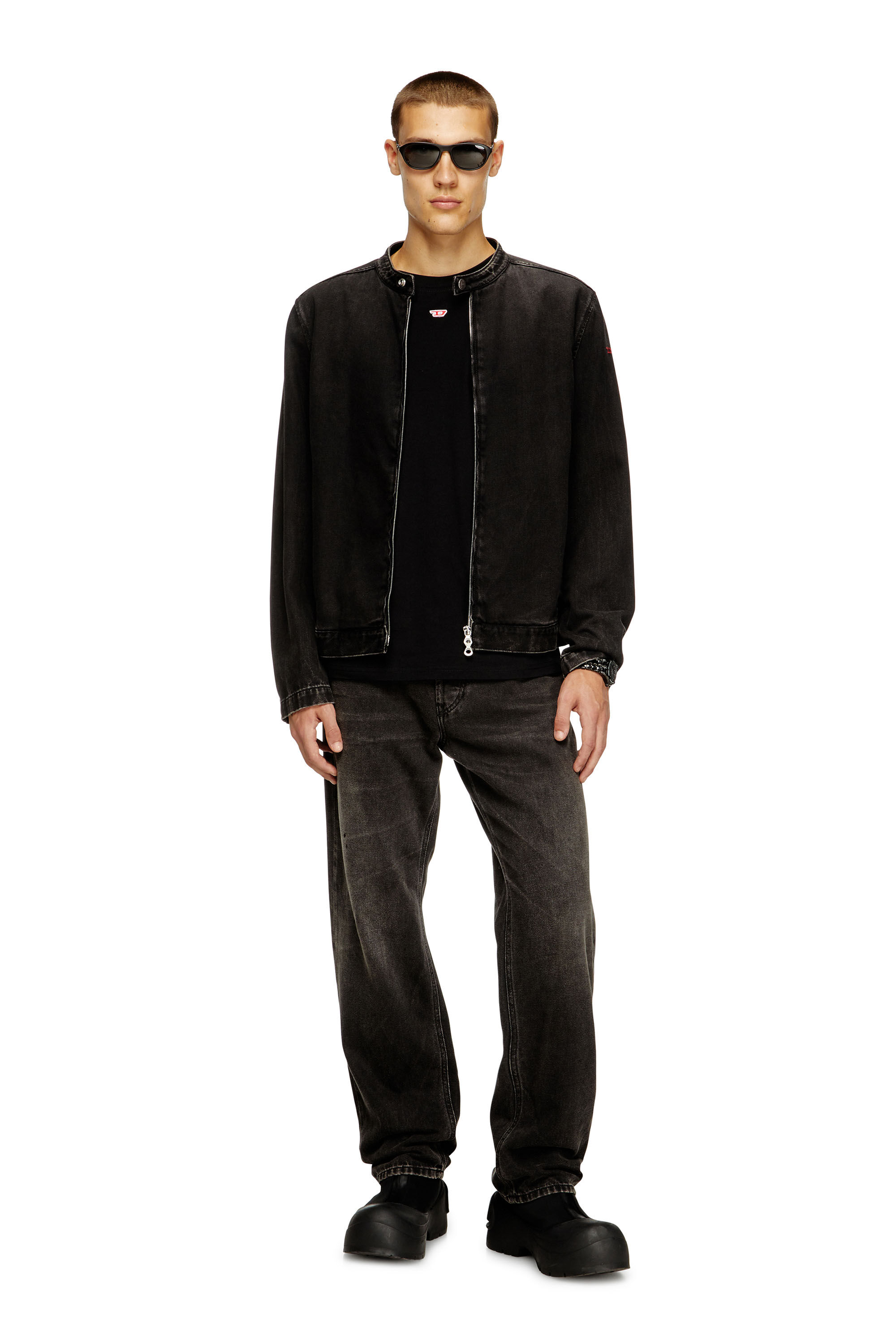 Diesel - T-BOXT-LS-D, Unisex's Longs-sleeve T-shirt with D patch in Black - 1