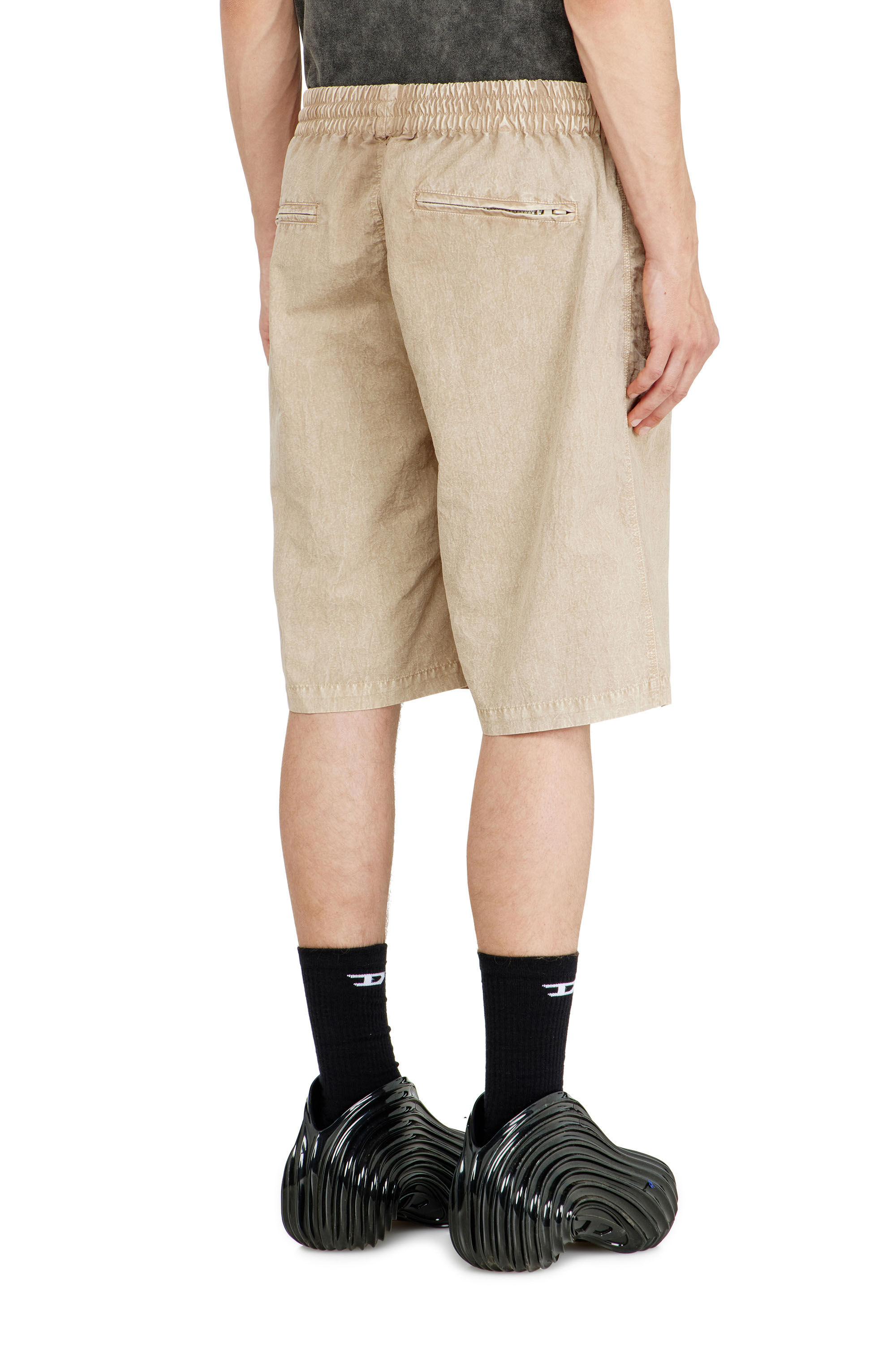 Diesel - P-THECK-SHORT-PLBH, Man's Treated nylon shorts in Beige - 4