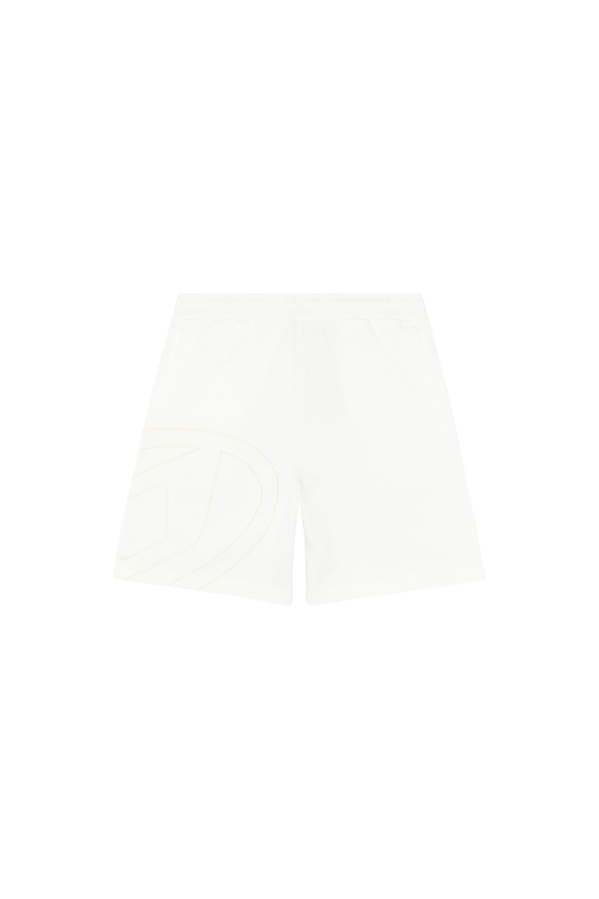 Diesel - P-CROW-MEGOVAL, Man Sweat shorts with maxi D logo in White - Image 2