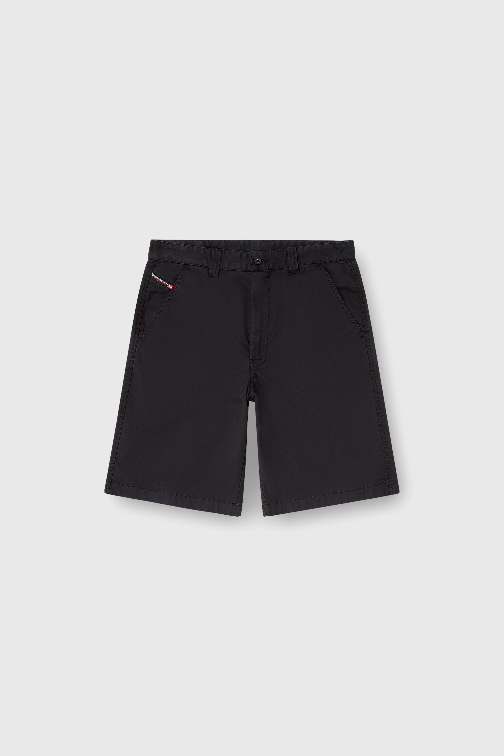 Diesel - P-HANT-CHINO-SHORT-EPCH, Man's Cotton shorts with stonewash treatment in Black - 2
