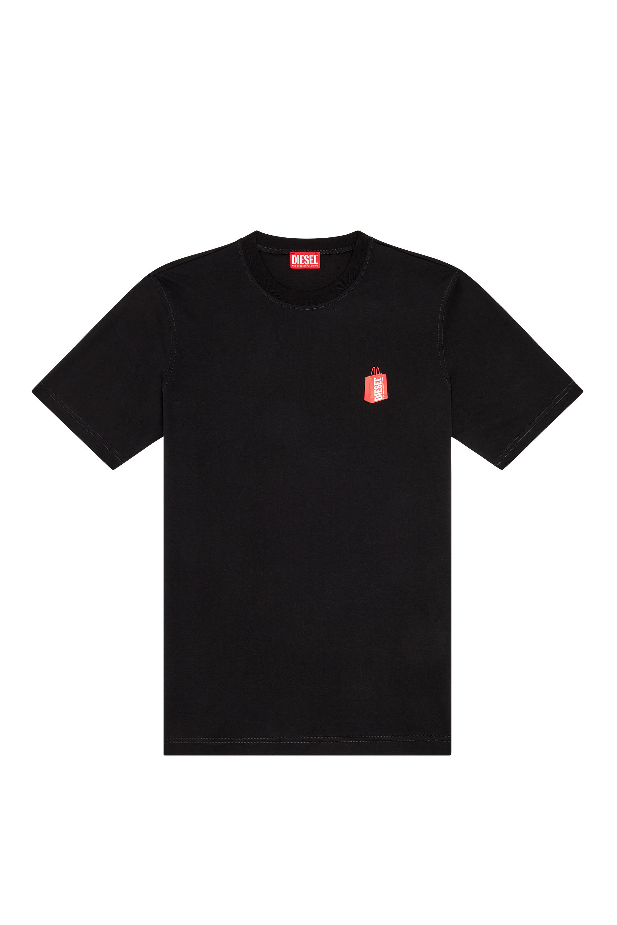 Diesel - T-JUST-N18, Man T-shirt with Diesel bag print in Black - Image 2