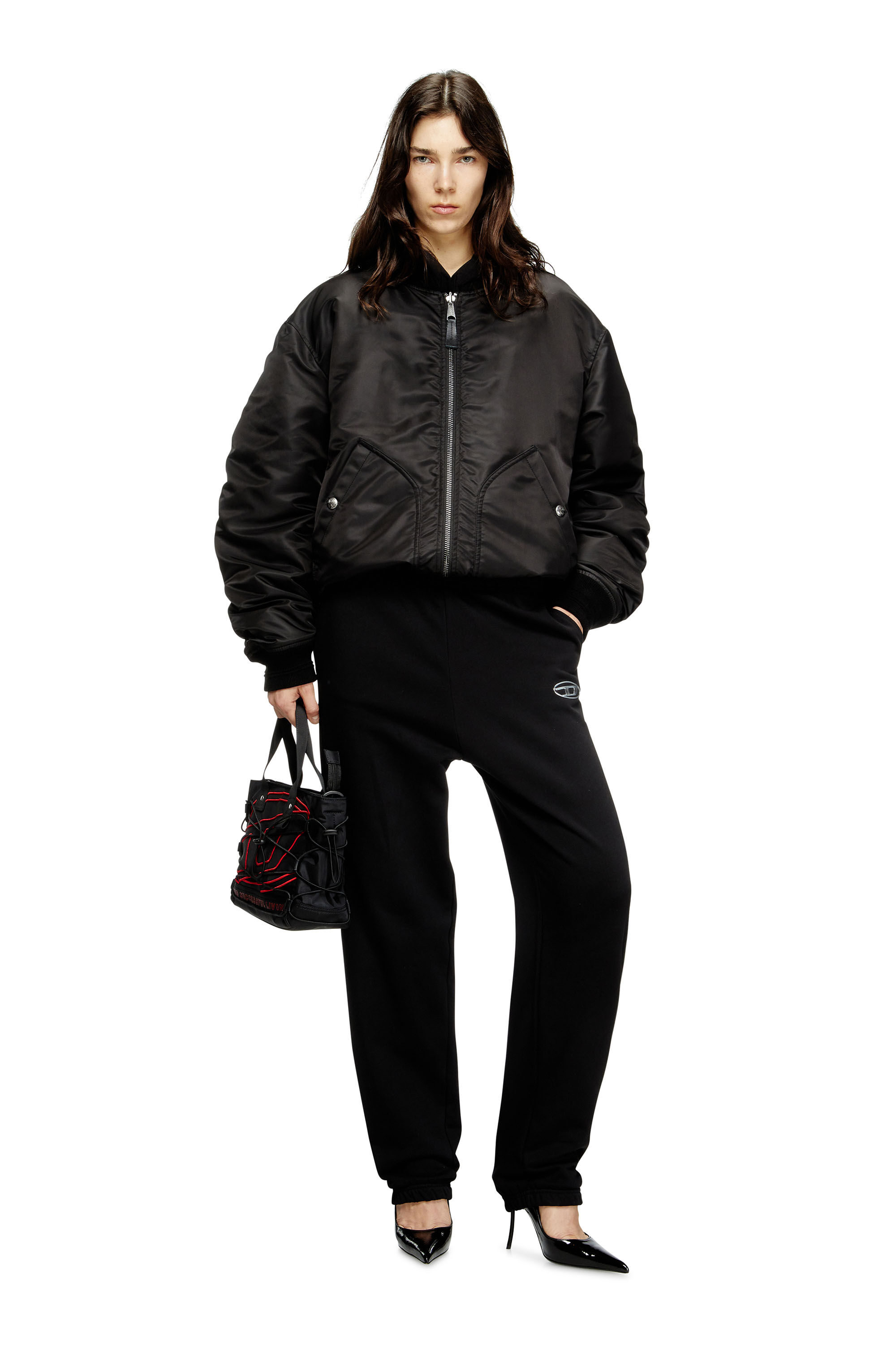 Diesel - P-LACYN-OD, Woman's Sweatpants with metal-effect Oval D logo in Black - 1
