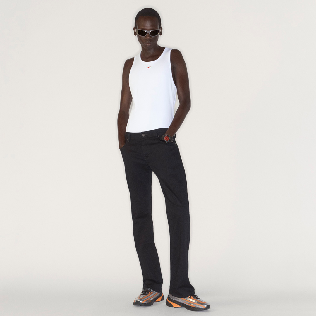 A man wearing Diesel jeans