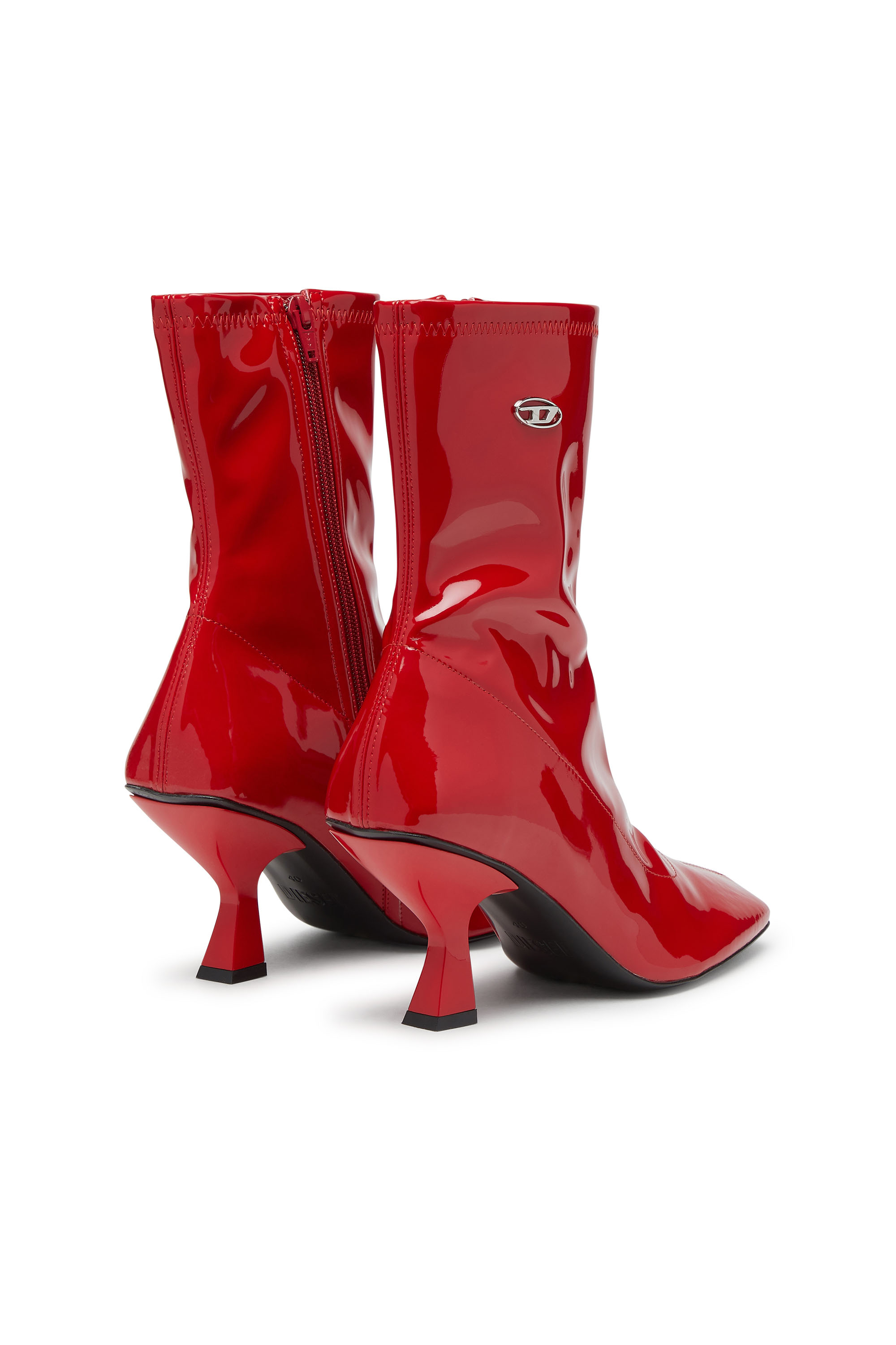Diesel - D-AMBER MD BT, Woman's D-Amber-Ankle boots in patent stretch PU in Red - 3