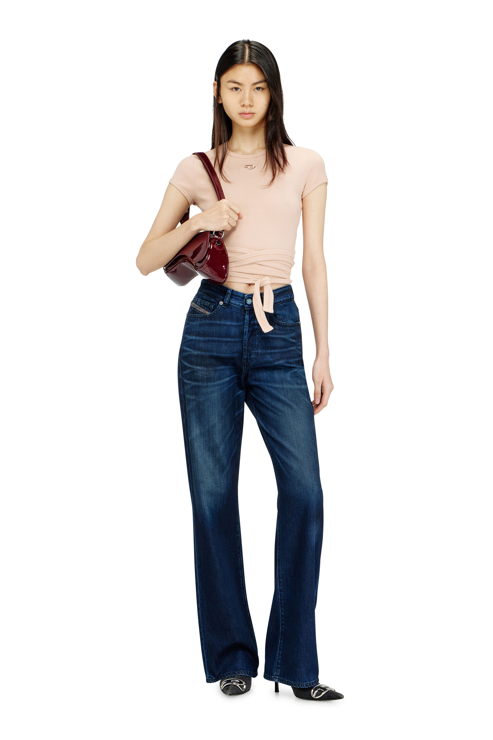 Diesel - T-BUNNY-TAIL-S1, Woman's Ribbed top with wrap-around laces in null - 1