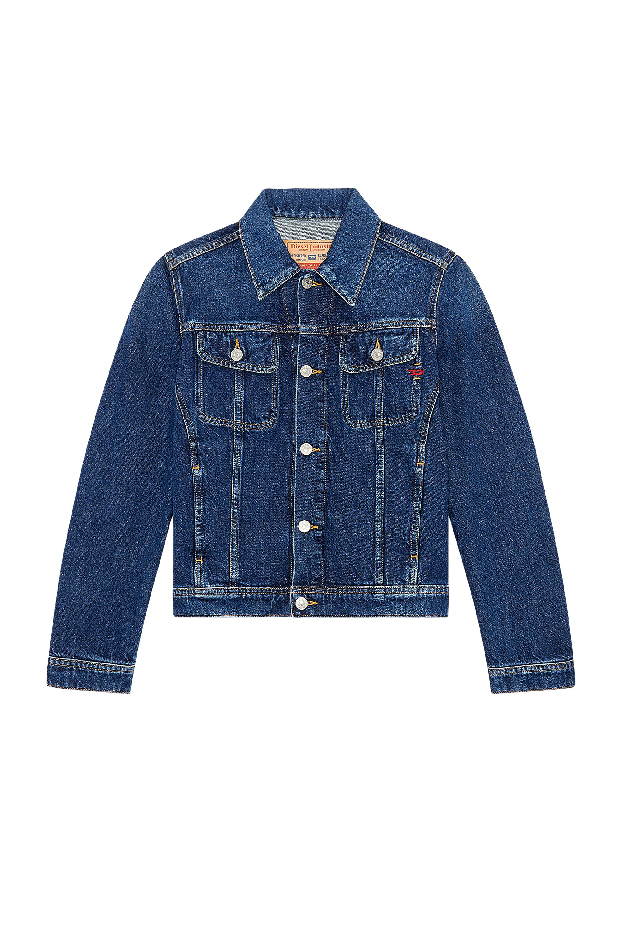 Diesel - DE-BONNY, Woman's Trucker jacket in denim in Dark Blue - 5