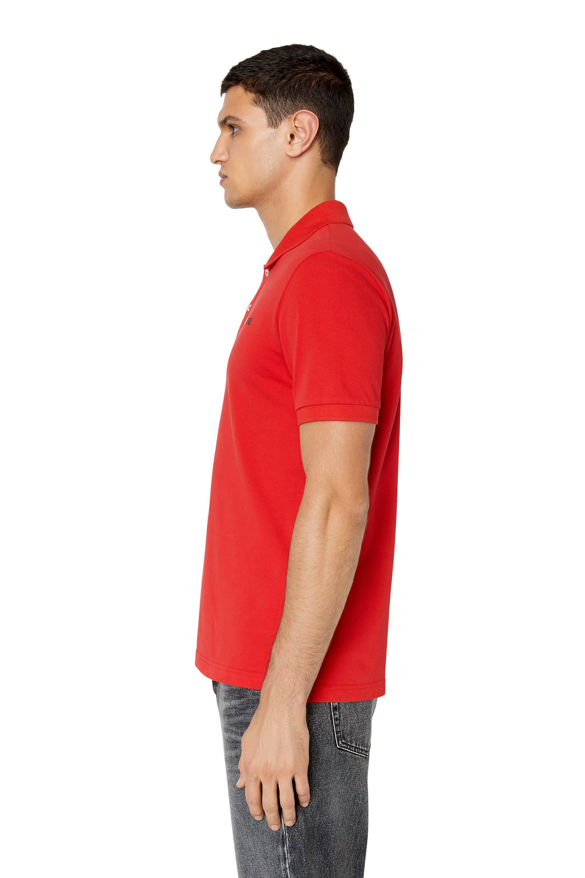 Diesel - T-SMITH-DIV, Man Polo shirt with high-density logo print in Red - Image 6