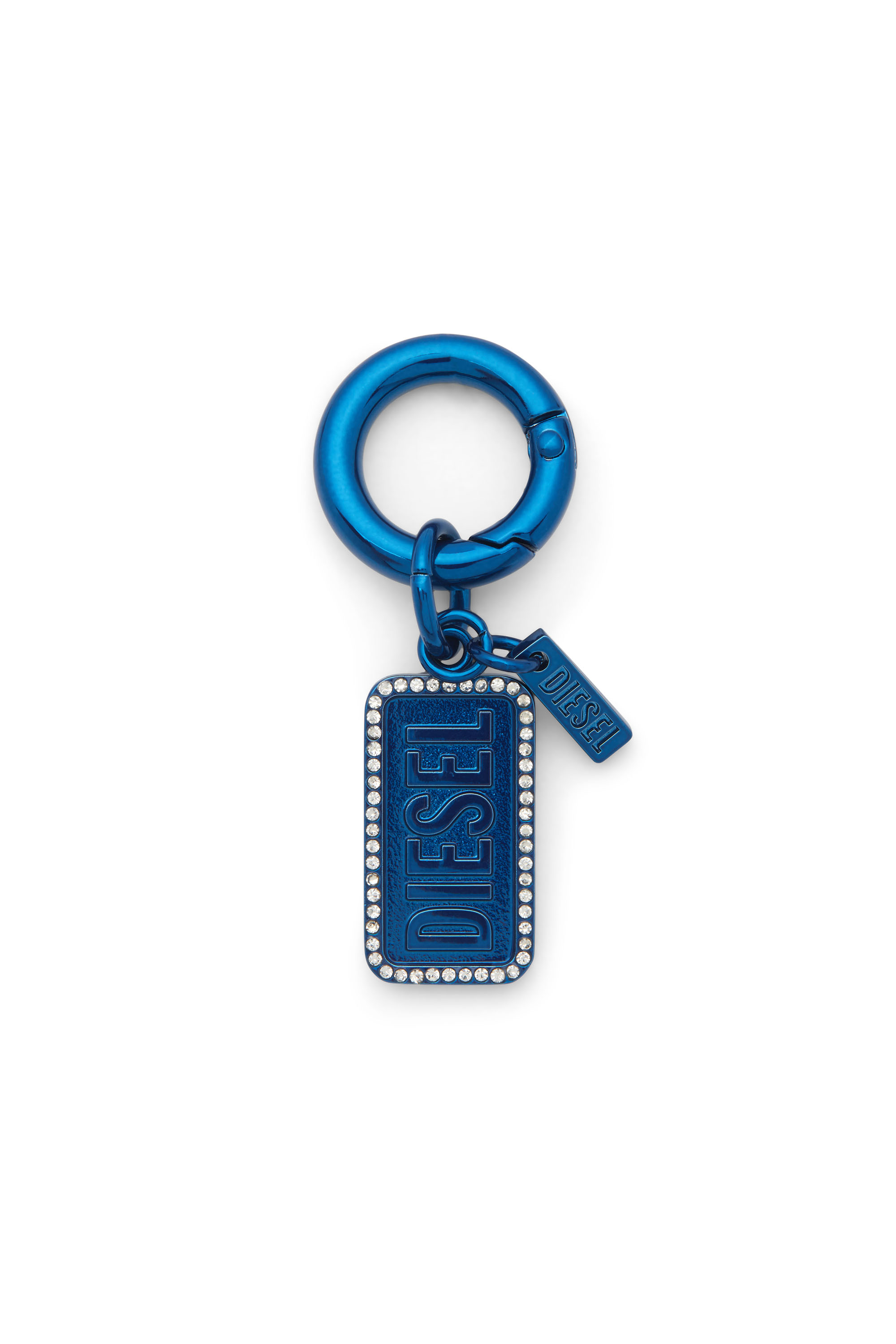 Diesel - CHARM-DIESEL, Unisex's Metal keyring with rhinestones and Diesel logo detail in Blue - 1
