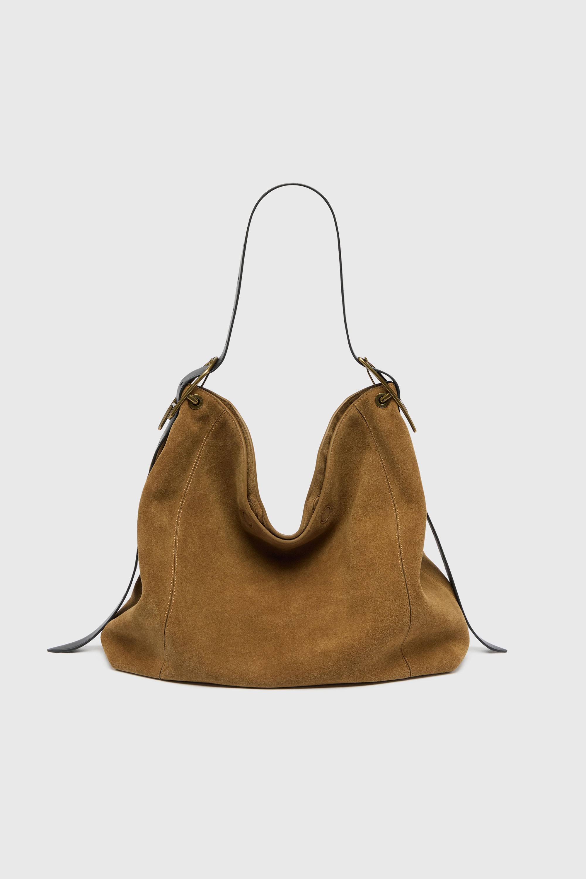 Diesel - D-LINE HOBO L, Woman's D-Line-Hobo bag in waxed suede in Light Brown - 1