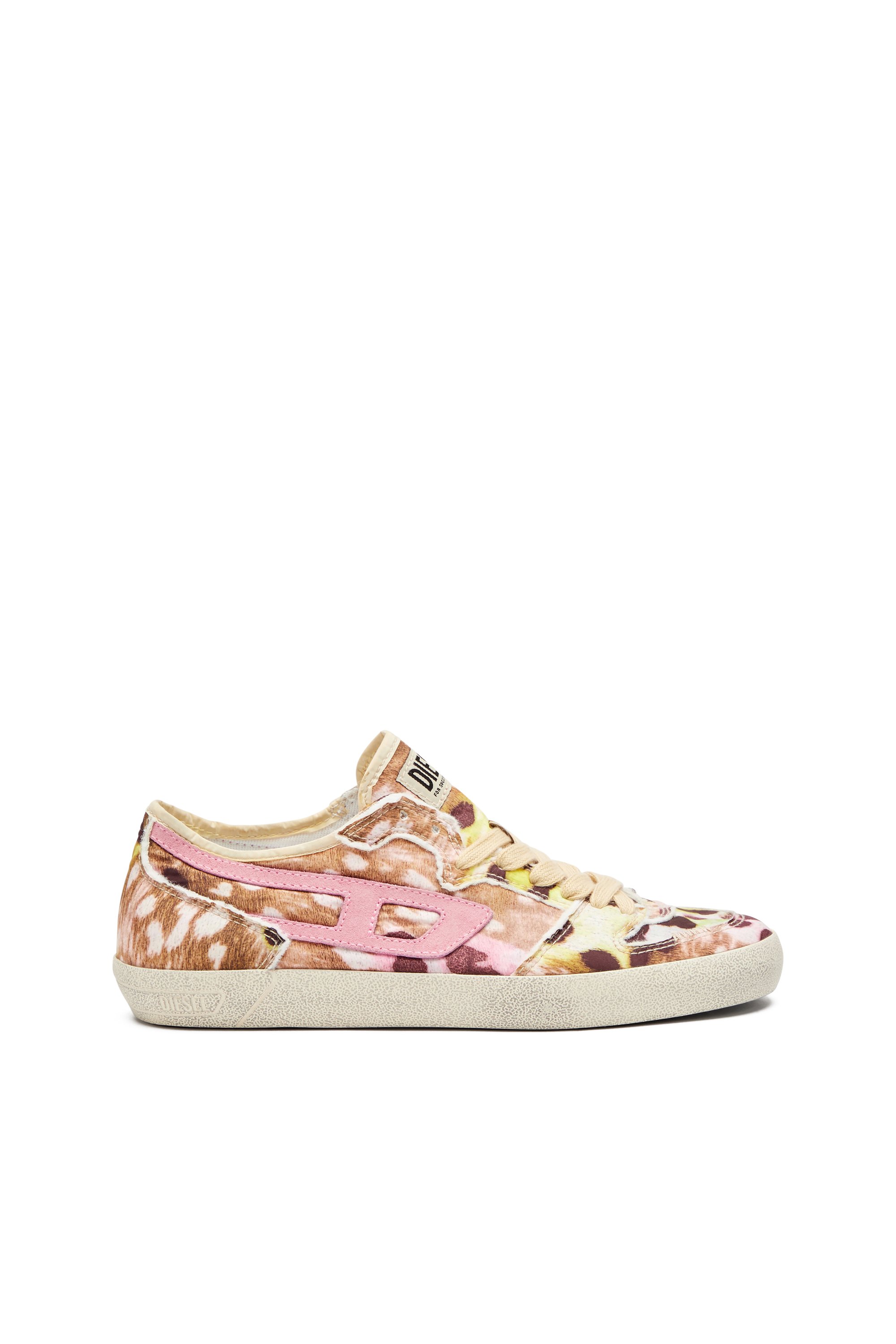 Diesel - S-LEROJI D-1 LOW W, Woman's Distressed sneakers in printed nylon in Multicolor - 1