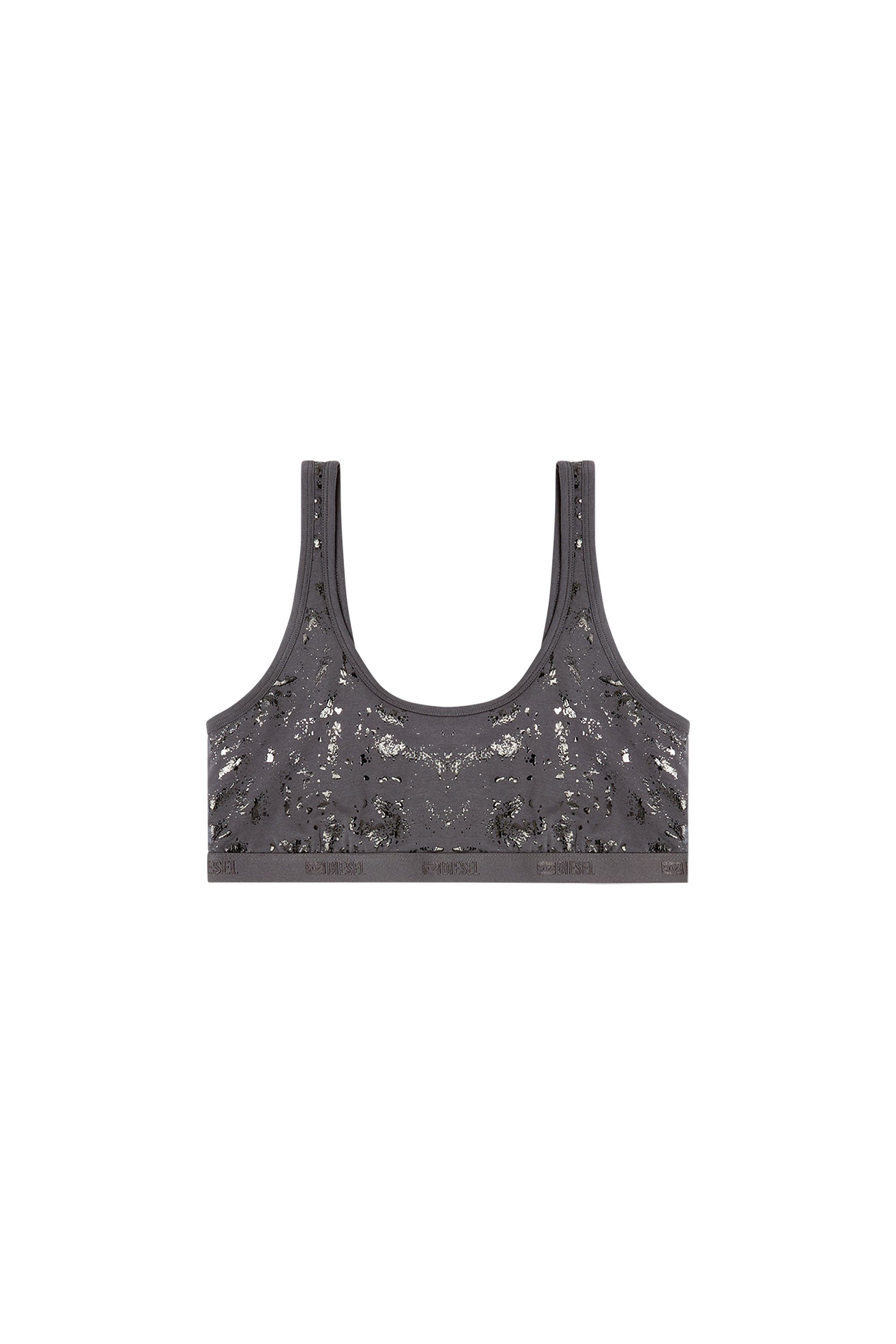 Diesel - ORIBA-GFT, Woman's Stretch-cotton bralette with metallic print in null - 2