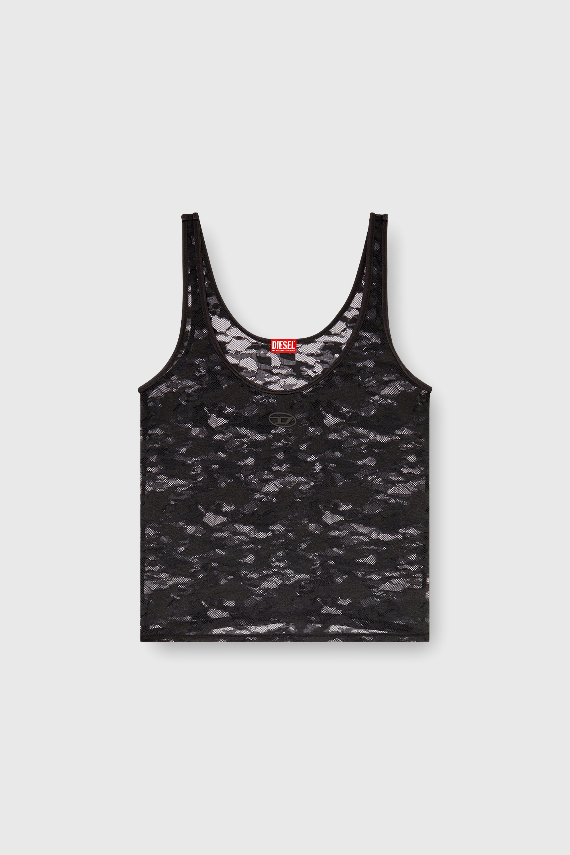 Diesel - LILY-UTLT, Woman's Tank top in nylon lace in Black - 2