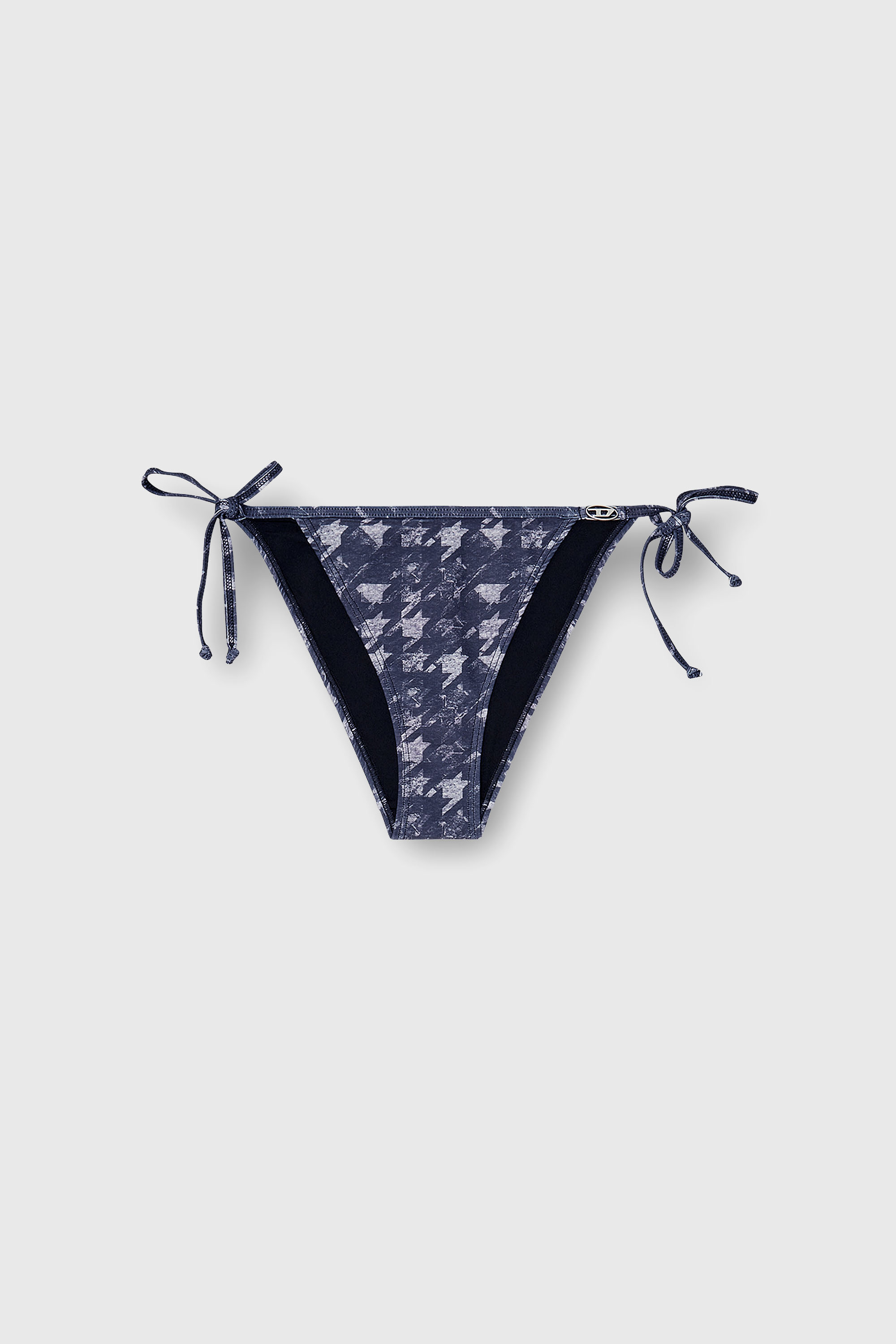 Diesel - BRIGITTES-DNM, Woman's Houndstooth bikini bottoms with side ties in Dark Blue - 4