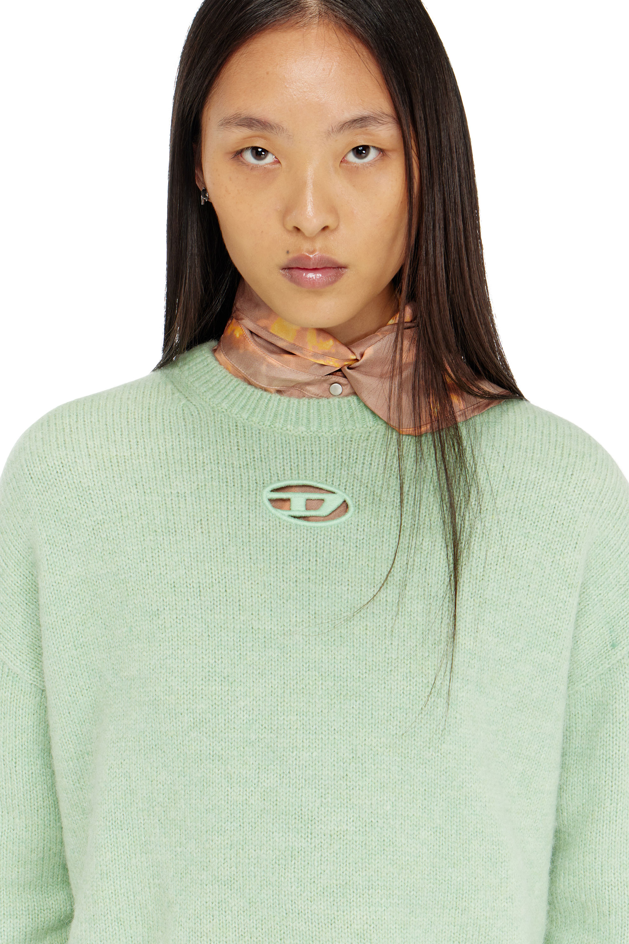 Diesel - M-AREETA, Woman's Jumper in wool and alpaca blend in Water Green - 5