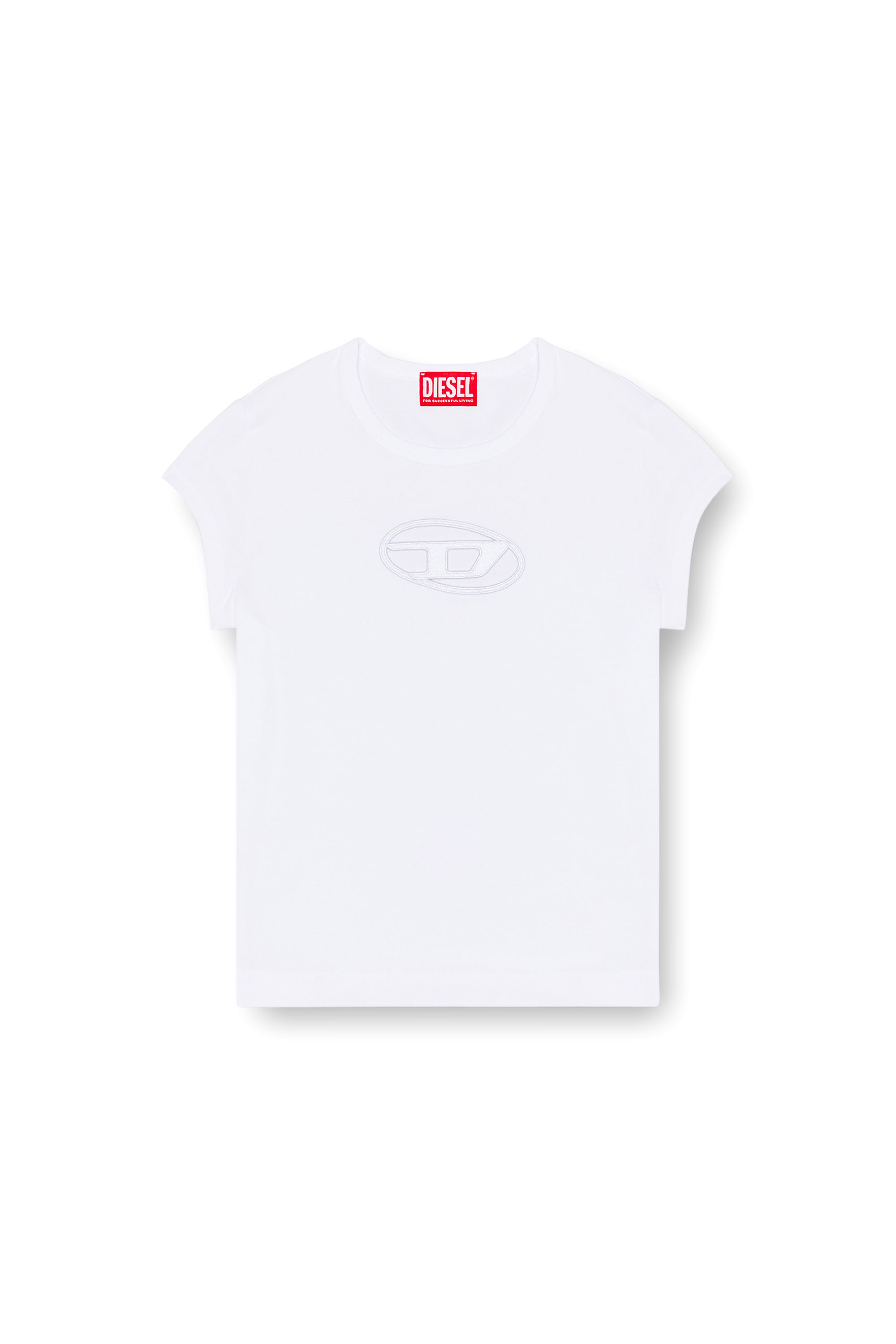 Diesel - T-ANGIE, Woman T-shirt with peekaboo logo in White - Image 3