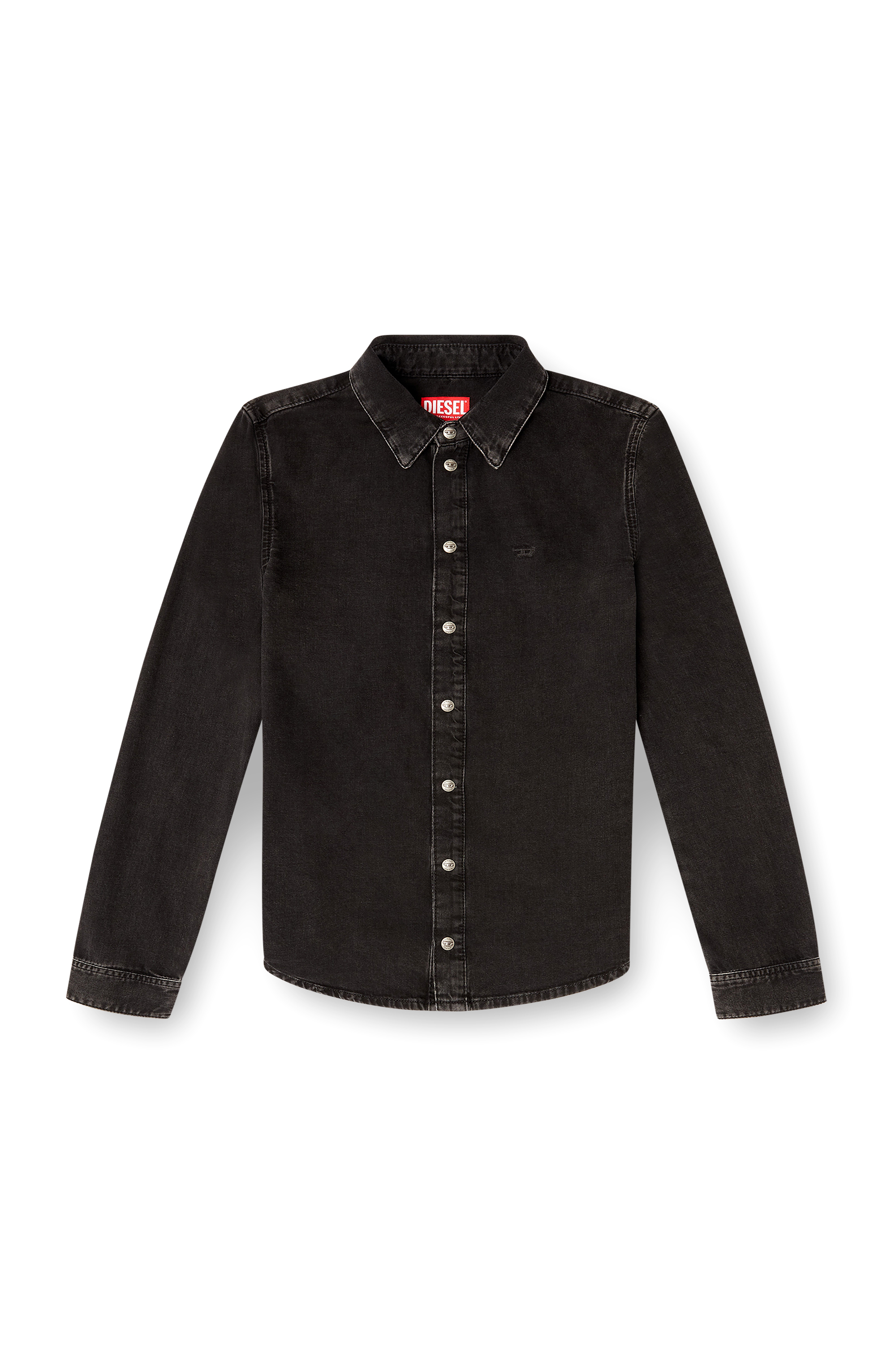 Diesel - DE-EAZY, Woman's Denim shirt with contrasting stitching in Black - 3