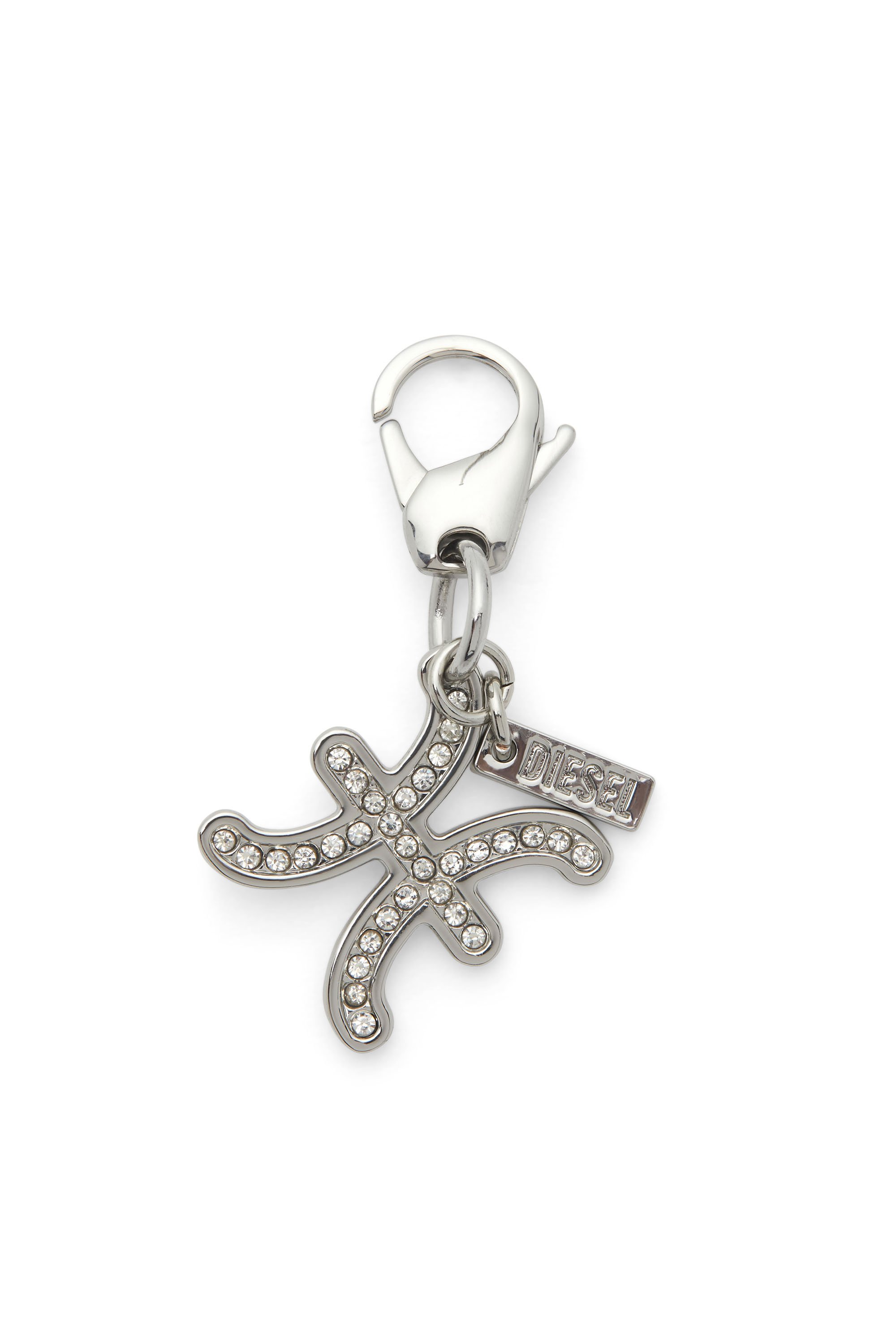 Diesel - CHARM PISCES, Unisex's Pisces metal charm with rhinestone details in Silver - 1