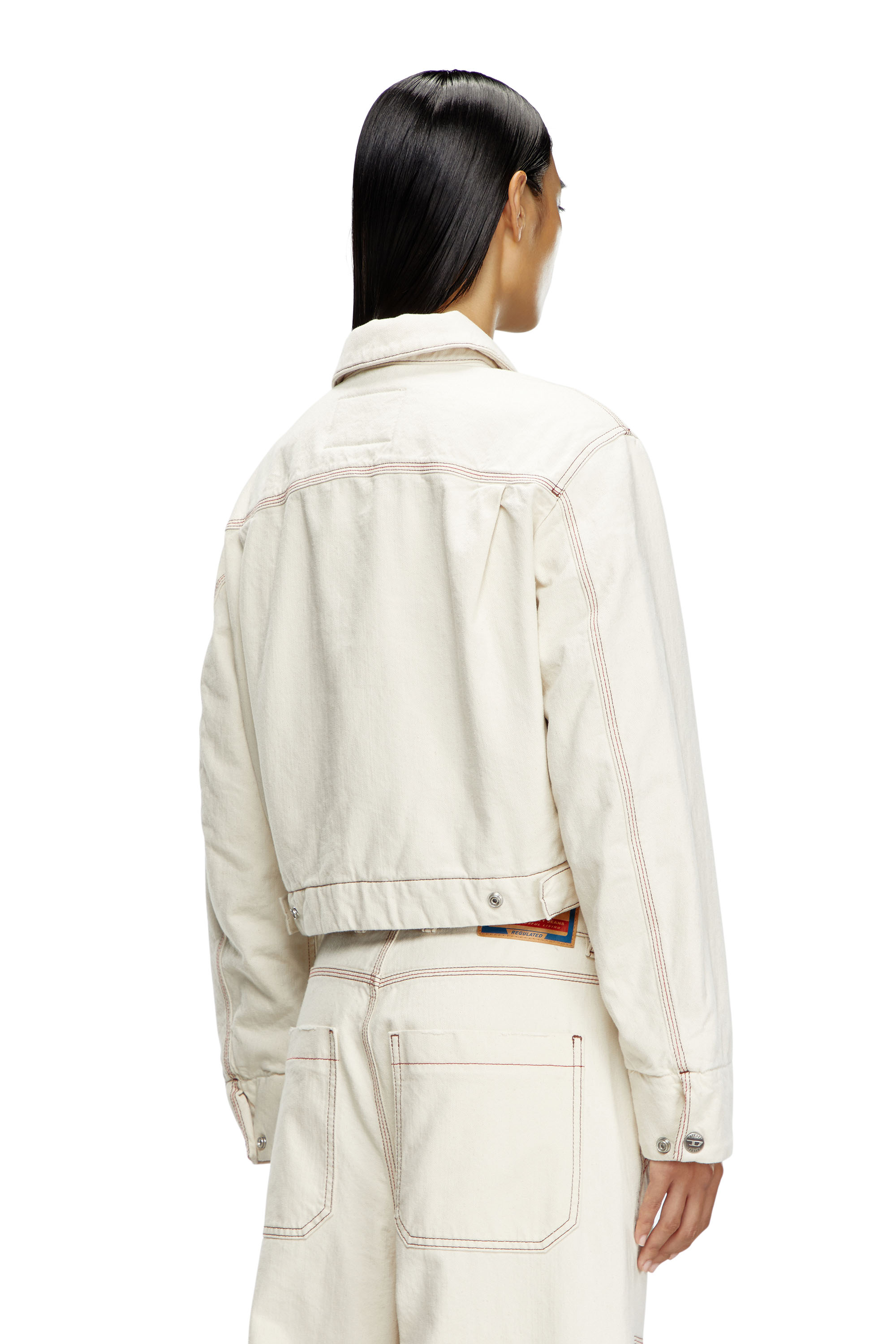Diesel - DE-NOVA, Woman Padded jacket in clean-wash denim in White - Image 4