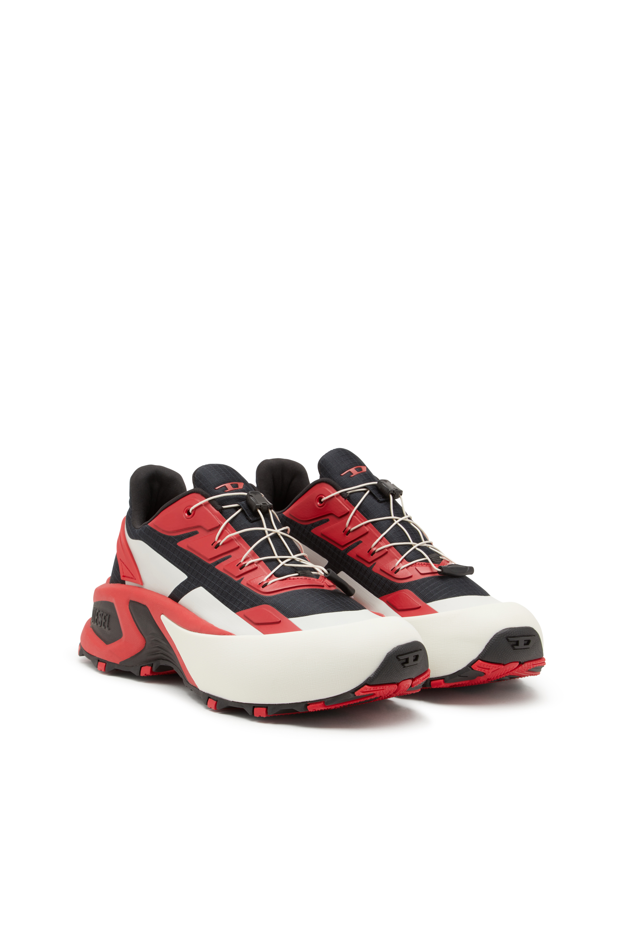 Diesel - D-CAGE RUNNER, Man's D-Cage Runner-Sneakers in TPU-trimmed ripstop in Black/Red - 2