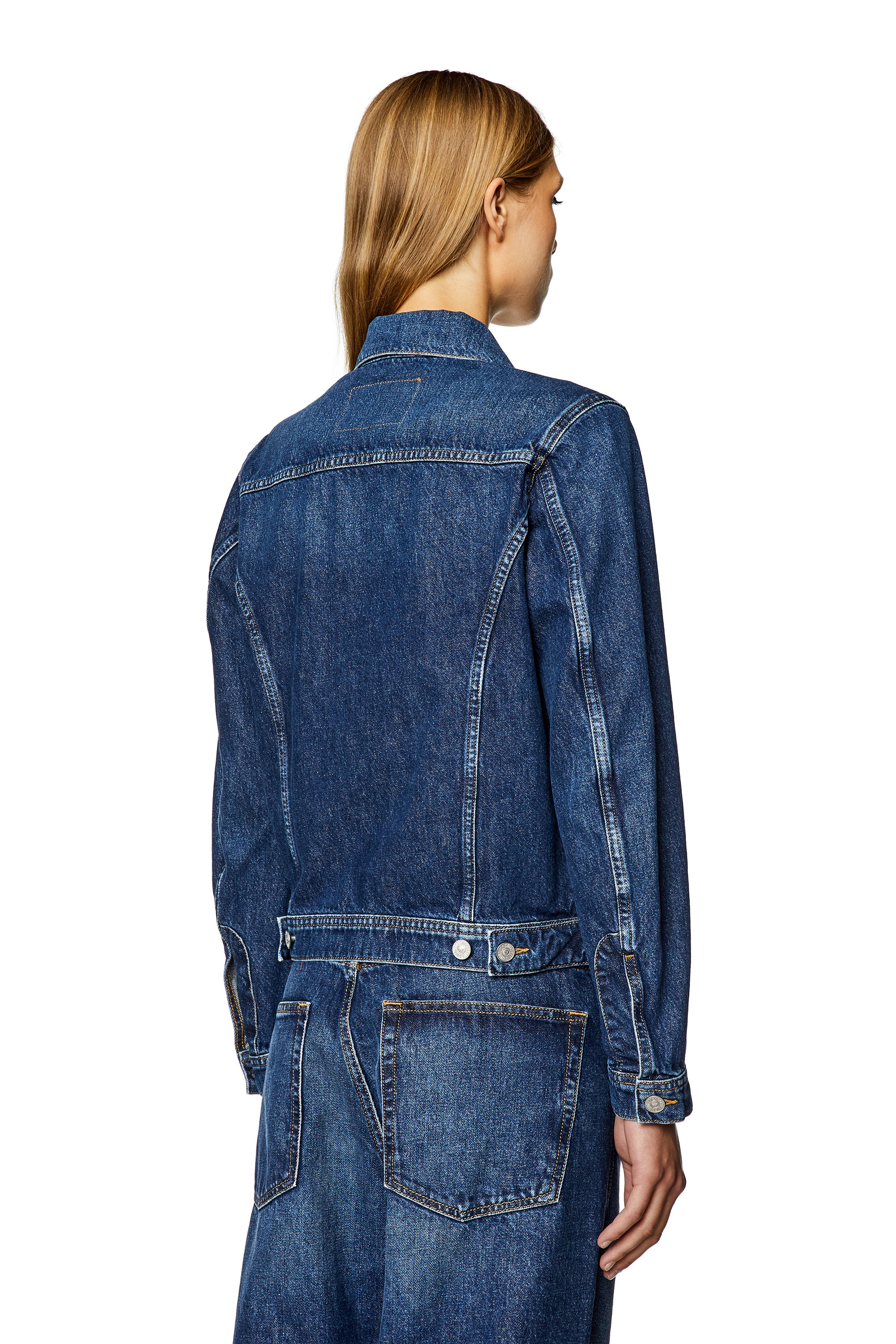 Diesel - DE-BONNY, Woman's Trucker jacket in denim in Dark Blue - 3