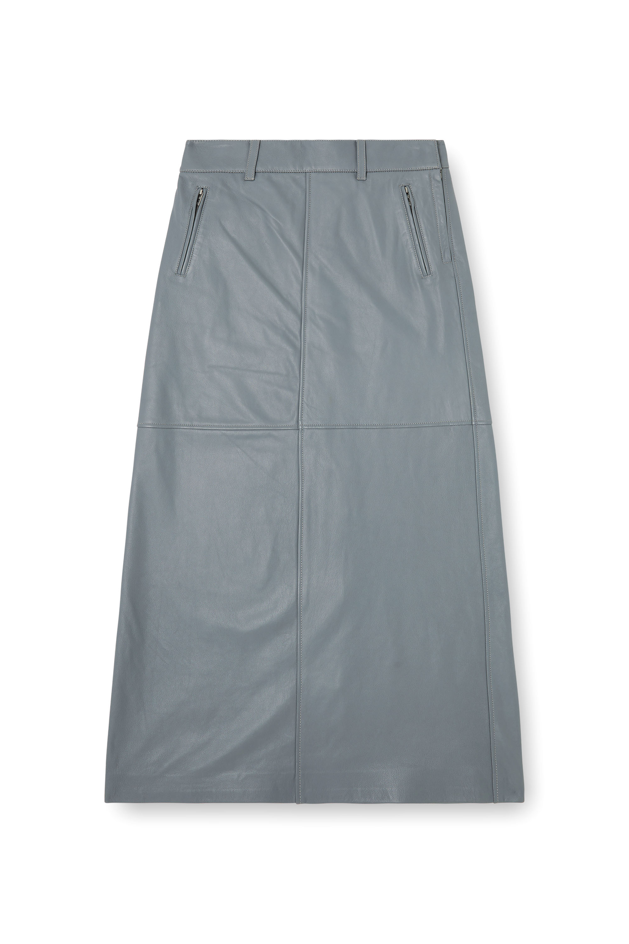 Diesel - L-UCY, Woman's Long leather skirt in Grey - 5