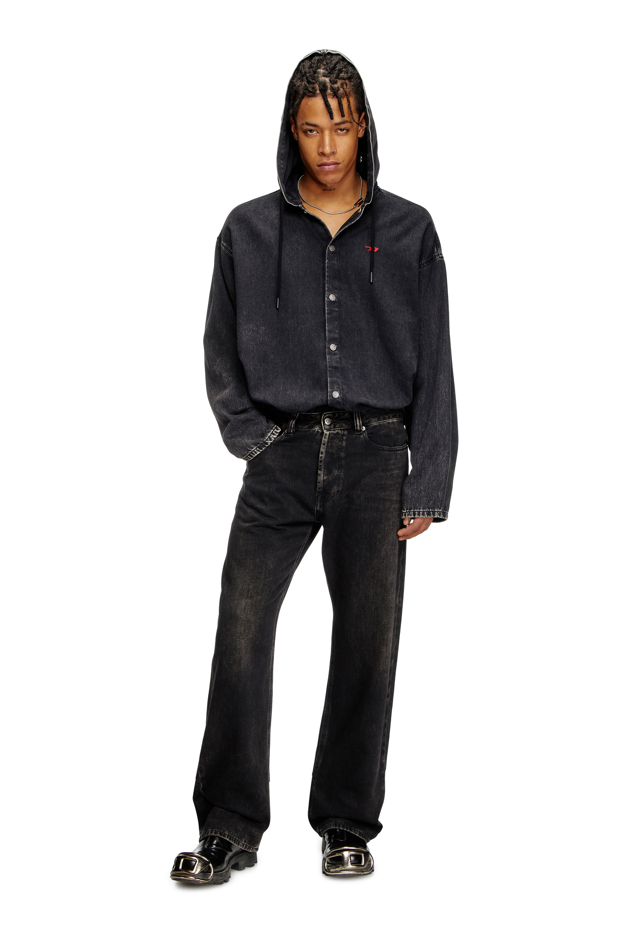 Relaxed Jeans 1980 D-Eeper 09J96, Black/Dark grey Diesel - Man's Relaxed Jeans 1980 D-Eeper 09J96, Black/Dark grey - 1