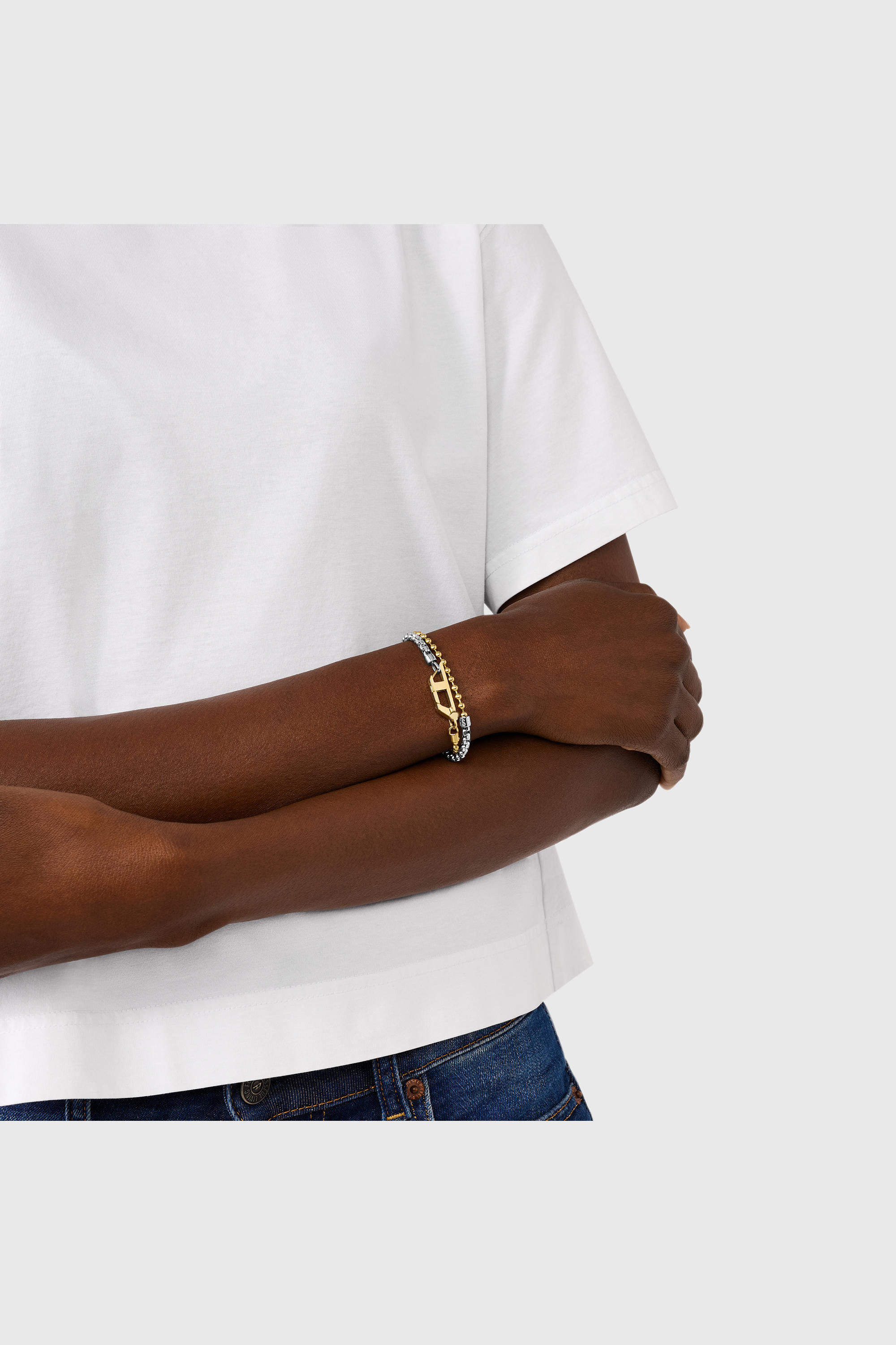 Diesel - DX1570931 JEWEL, Unisex's Two-Tone Stainless Steel Chain Bracelet in Silver/Gold - 3