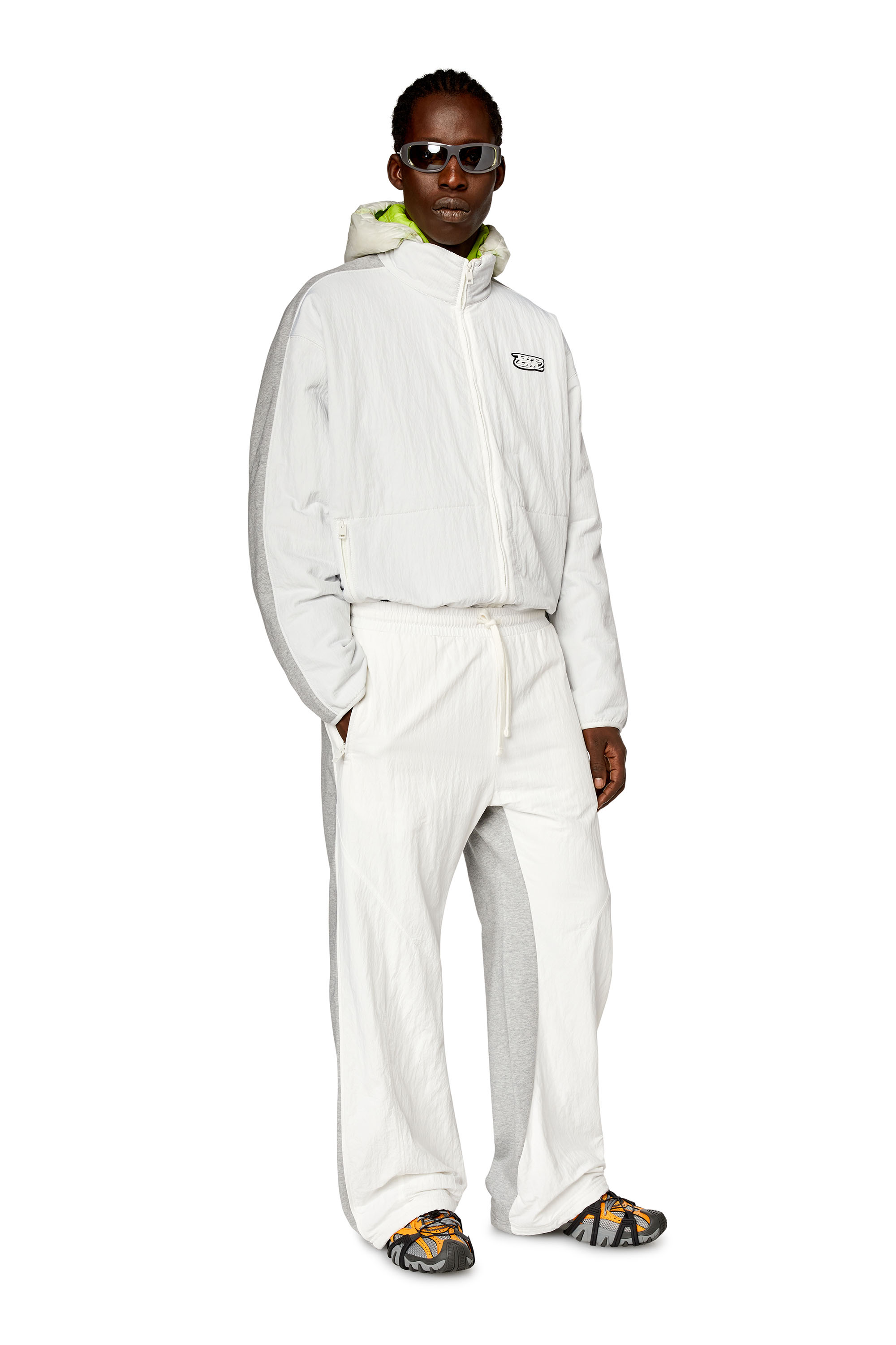 Diesel - P-BERTO, Man Track pants in crinkled nylon and jersey in Multicolor - Image 2