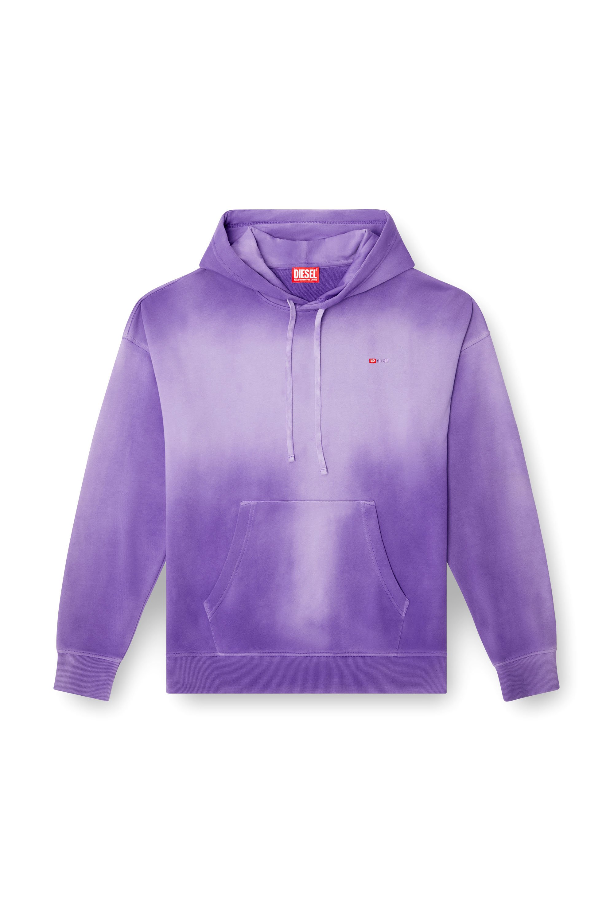 Diesel - S-ROB-HOOD-R2, Man's Faded hoodie with micro-logo embroidery in Violet - 3