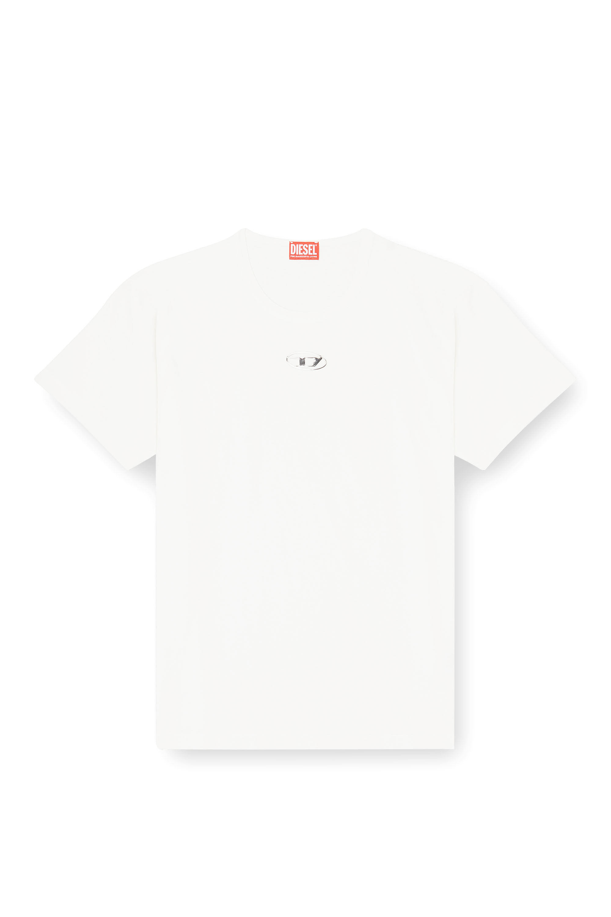 Diesel - T-NORM-IOD, Man's Light cotton T-shirt with metallic Oval D logo in White - 2