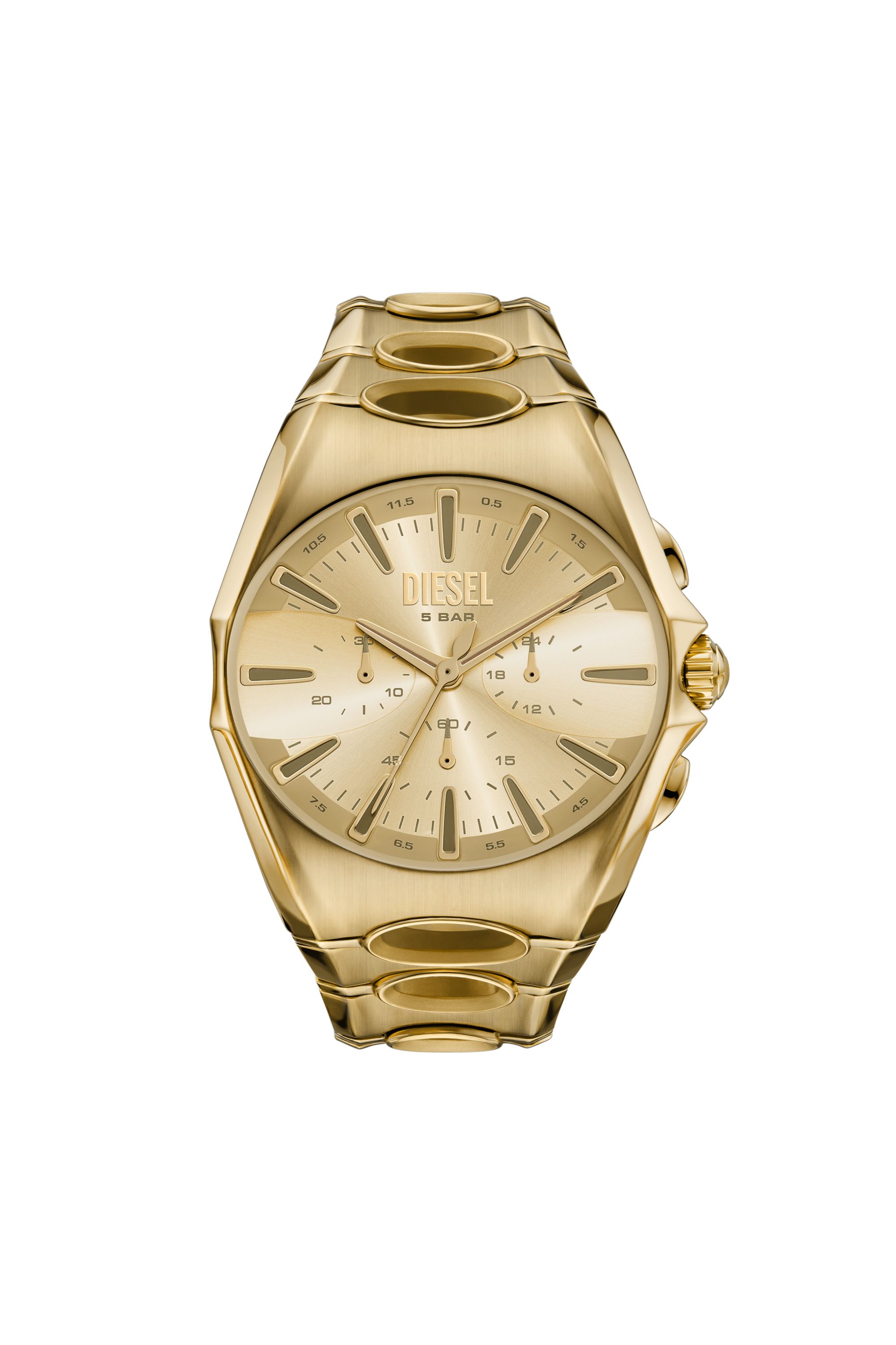 Diesel - DZ4695 WATCH, Man's D-Curve gold-tone stainless steel watch in Gold - 1