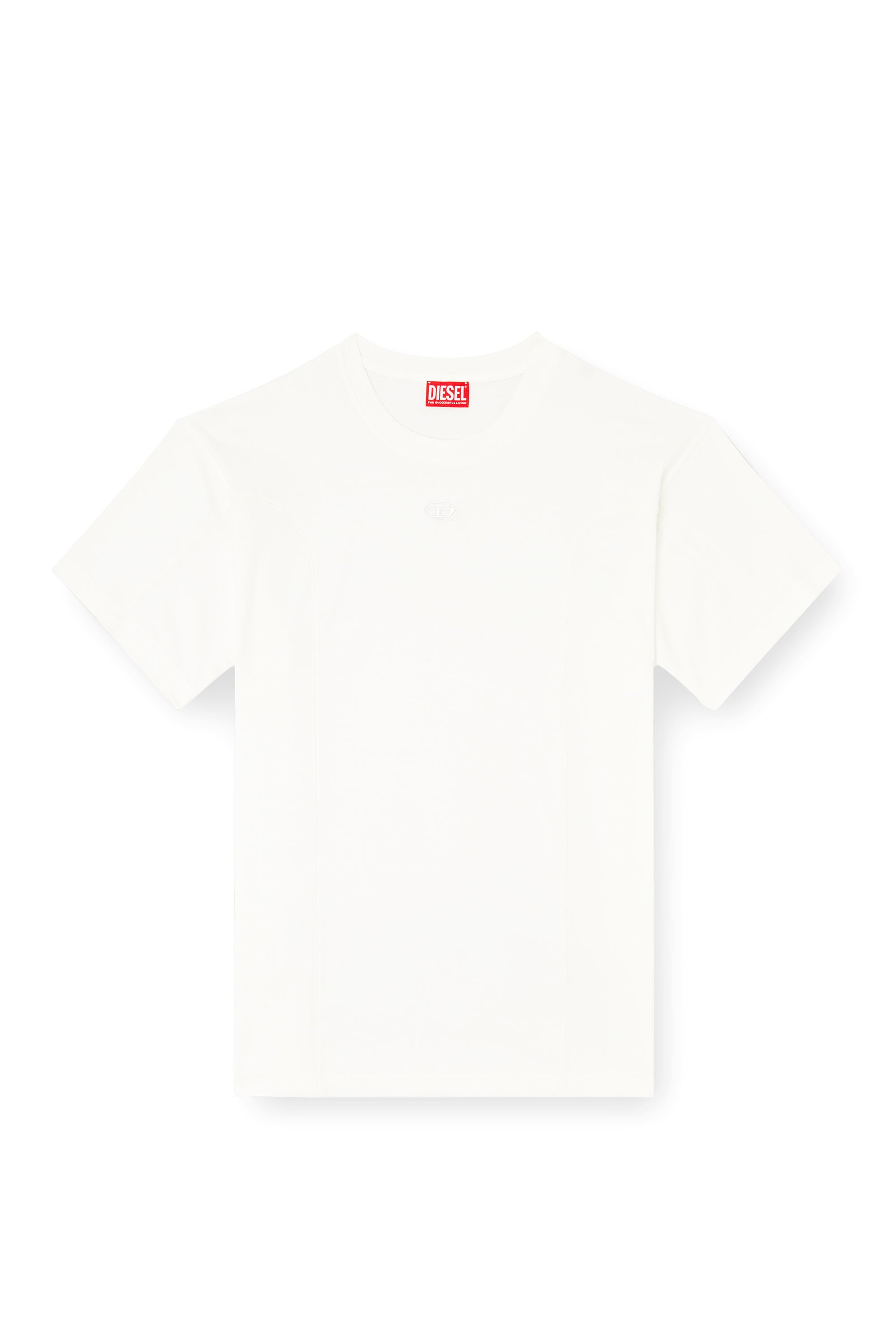 Diesel - T-NORM-INT, Man's Short-sleeve T-shirt with panels in White - 3