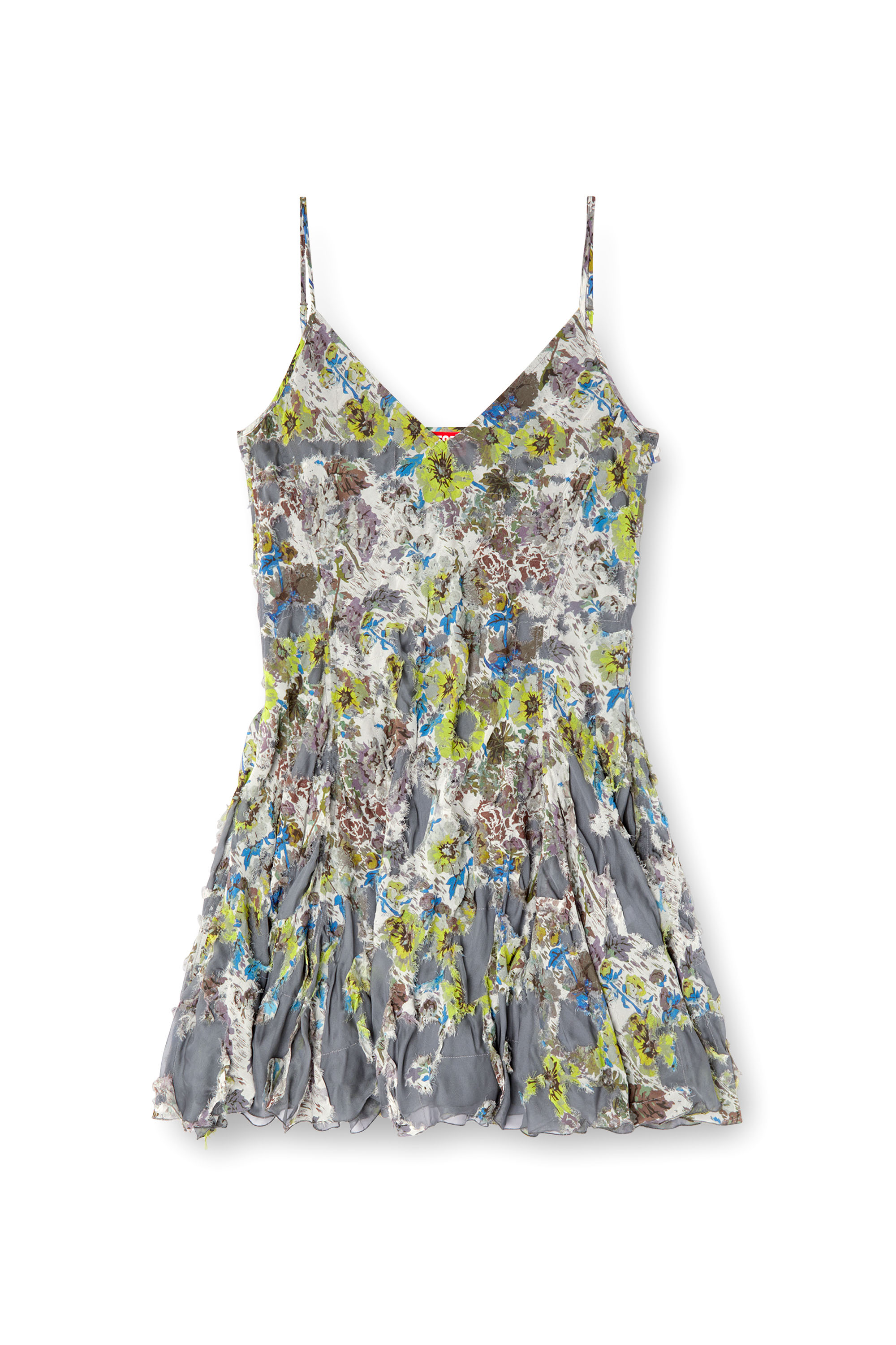 Diesel - D-JENY, Woman's Burnout strappy dress in floral viscose in Grey - 6