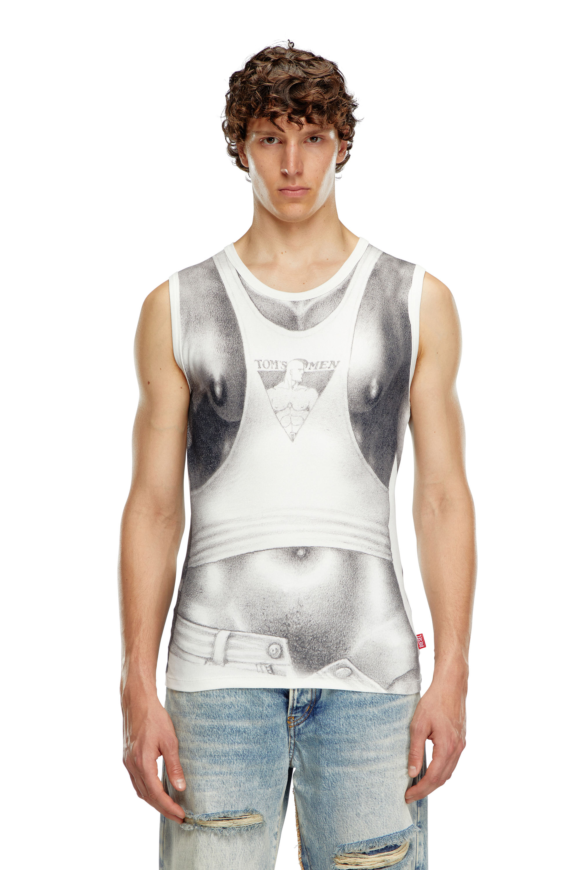 Diesel - PR-T-LIFTY-TOF, Unisex Tank top with all-over print in White - Image 4