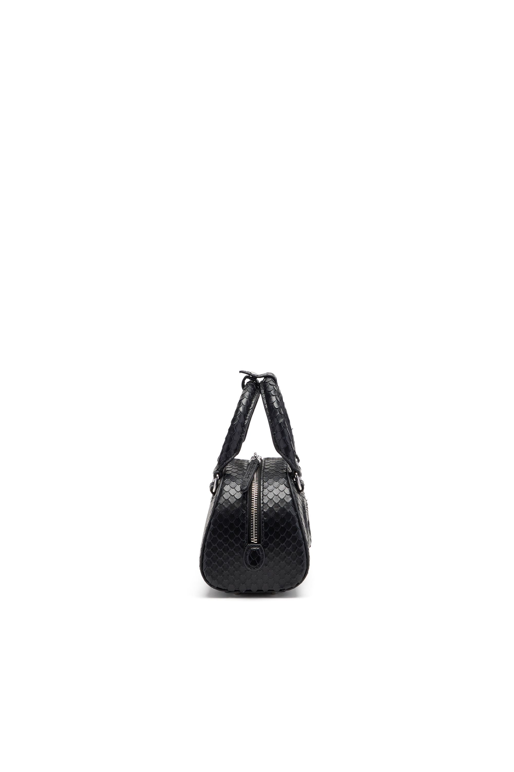 Diesel - 1DR DOME CROSSBODY, Woman's 1DR Dome-Mini bowling bag in snake-effect leather in Black - 4