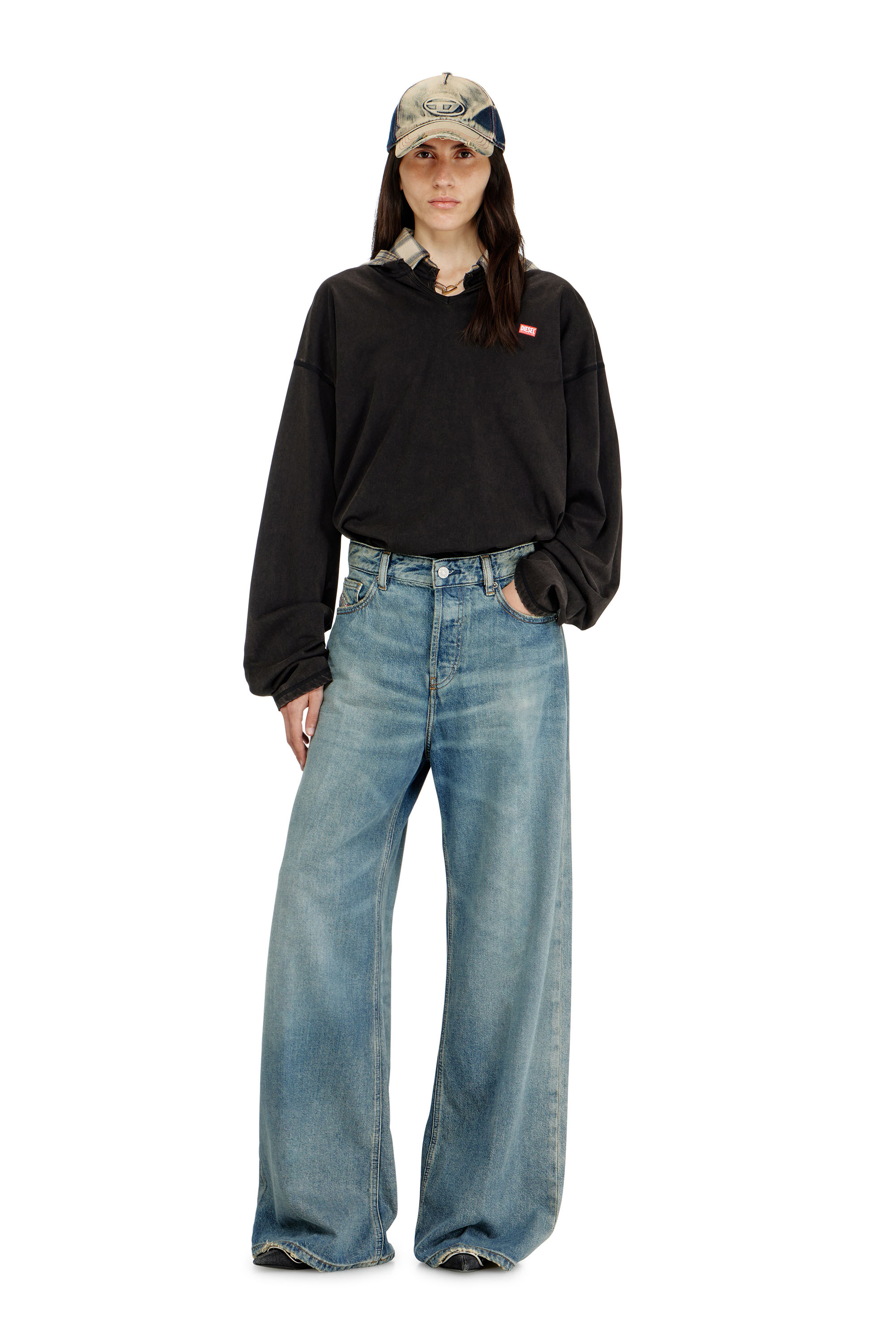 Diesel - Woman's Relaxed Jeans 1996 D-Sire 0BEBL, Medium blue - 1