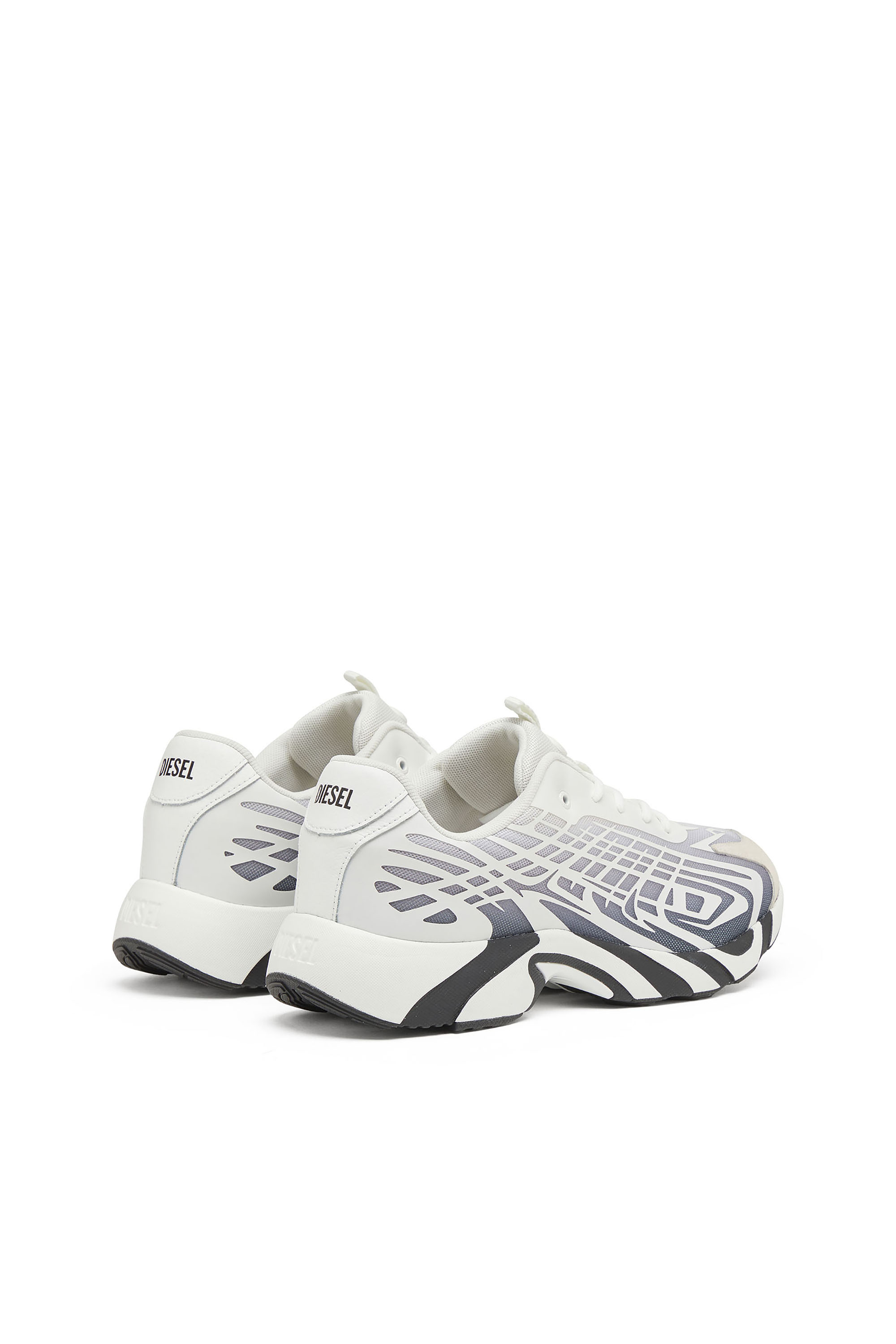 Diesel - S-D-VIT'S 500 LOW, Man's D-Vit-Sneakers in striped dégradé mesh in White/Grey - 3