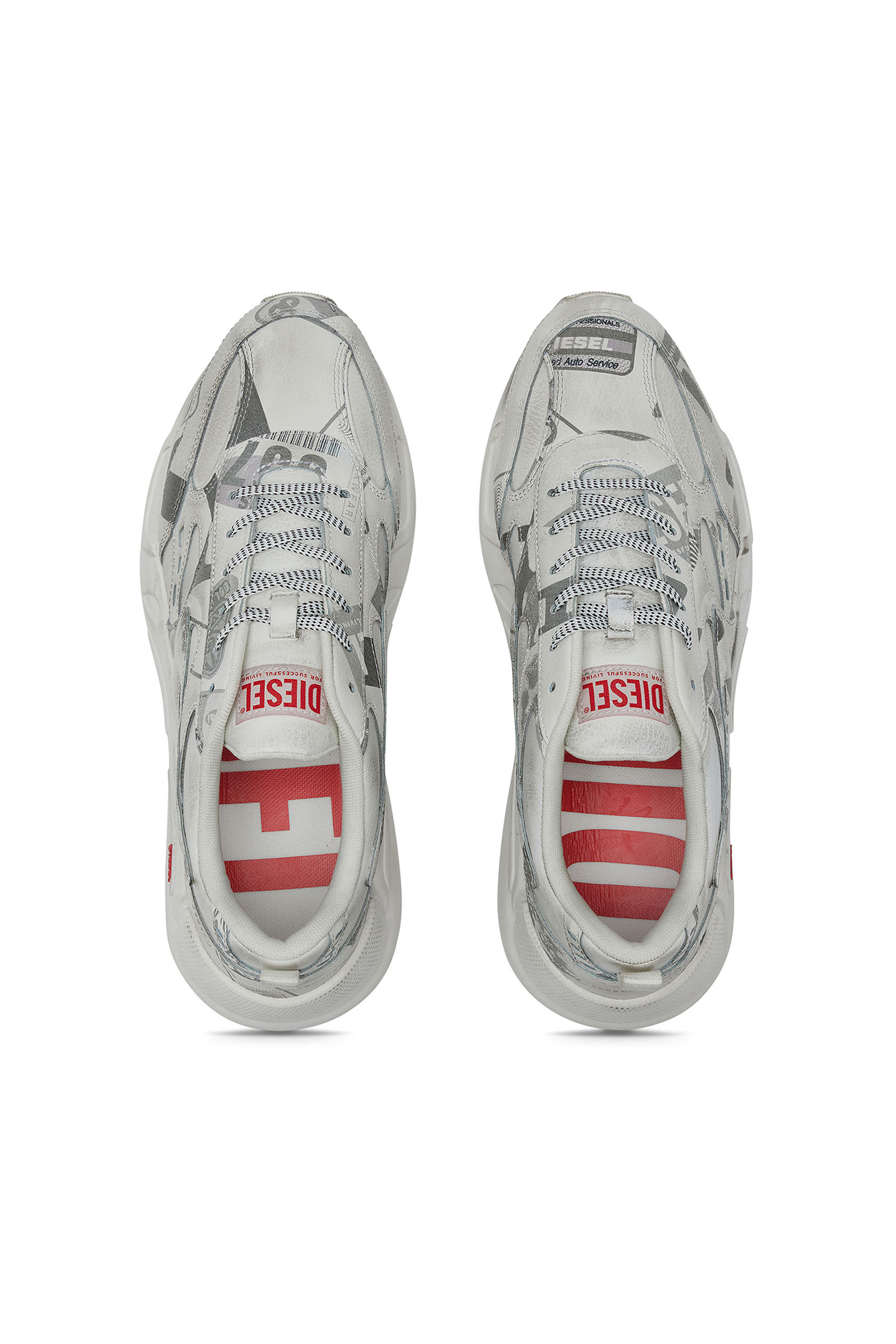 Diesel - S-SERENDIPITY SPORT, Man S-Serendipity-Leather sneakers with graphic overlays in White - Image 5