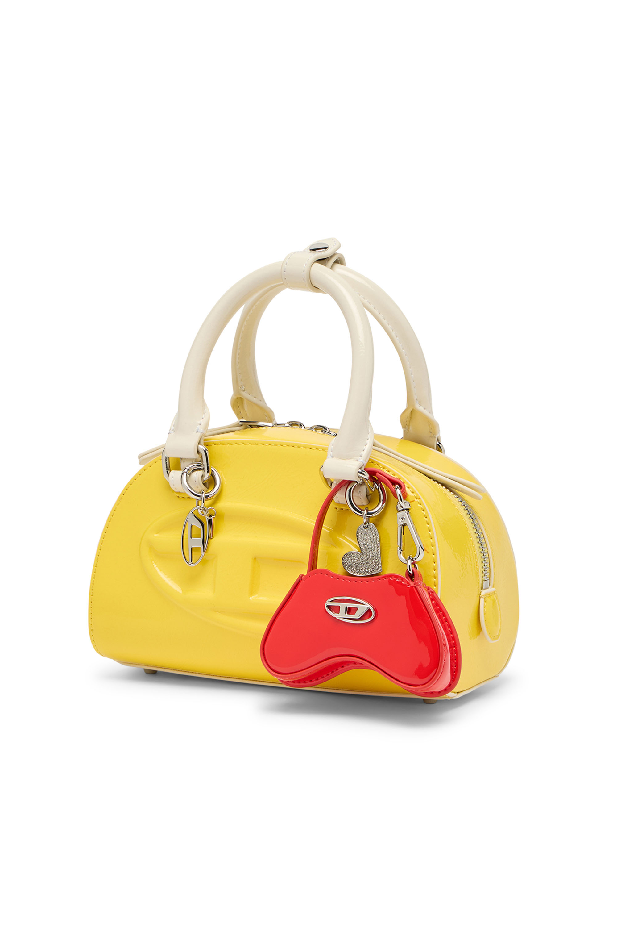 Diesel - 1DR DOME CROSSBODY, Woman's 1DR Dome-Mini bowling bag with naplak effect in Yellow - 7